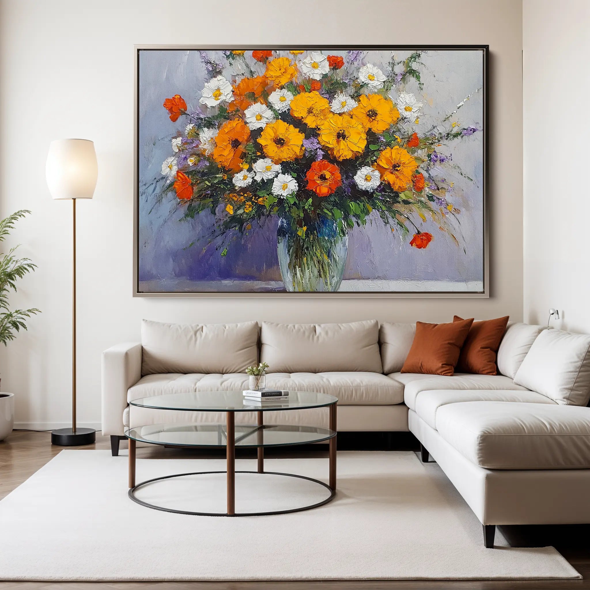 Floral Canvas Wall Art WAD895-F 90 x 60 cm / Stretched on hidden frame