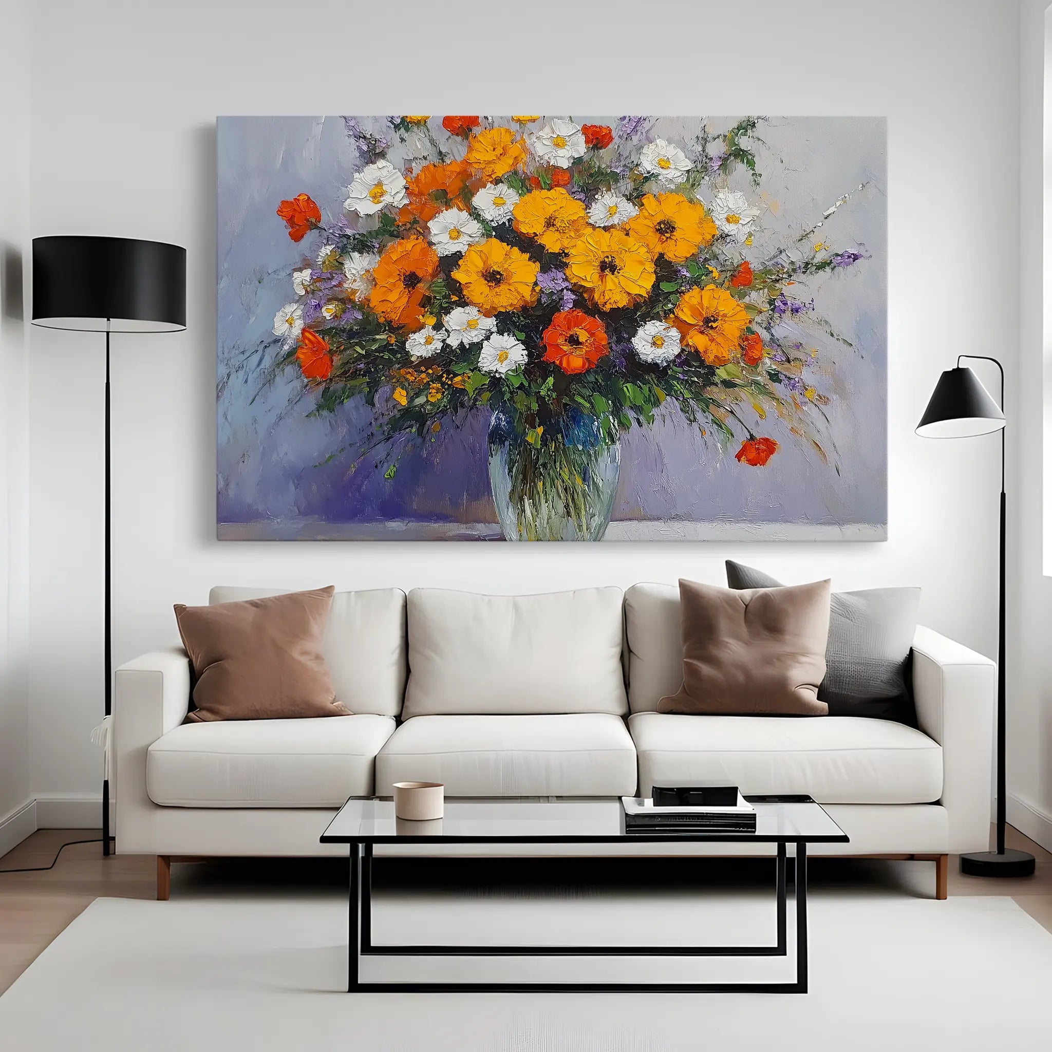 Floral Canvas Wall Art WAD895-F 90 x 60 cm / Stretched on hidden frame