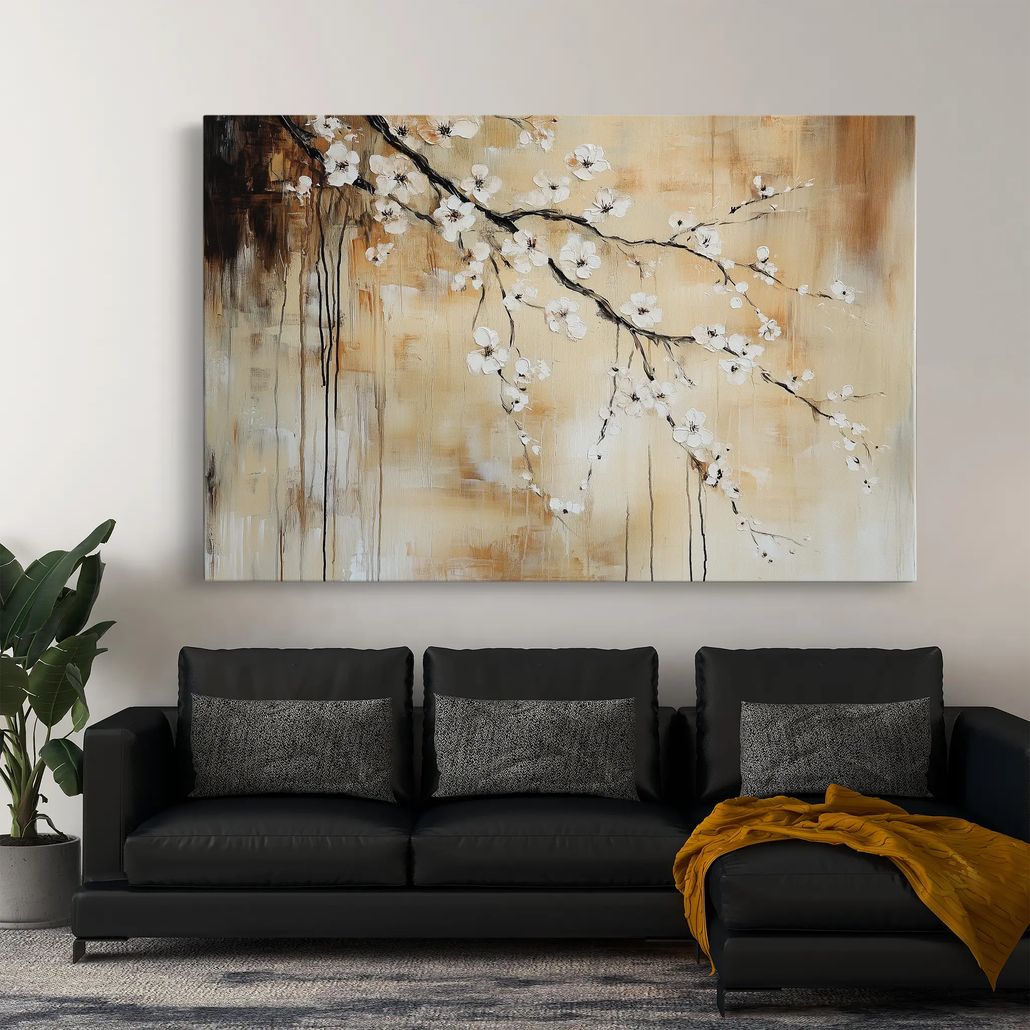 Floral Canvas Wall Art WAD896-F 90 x 60 cm / Stretched on hidden frame