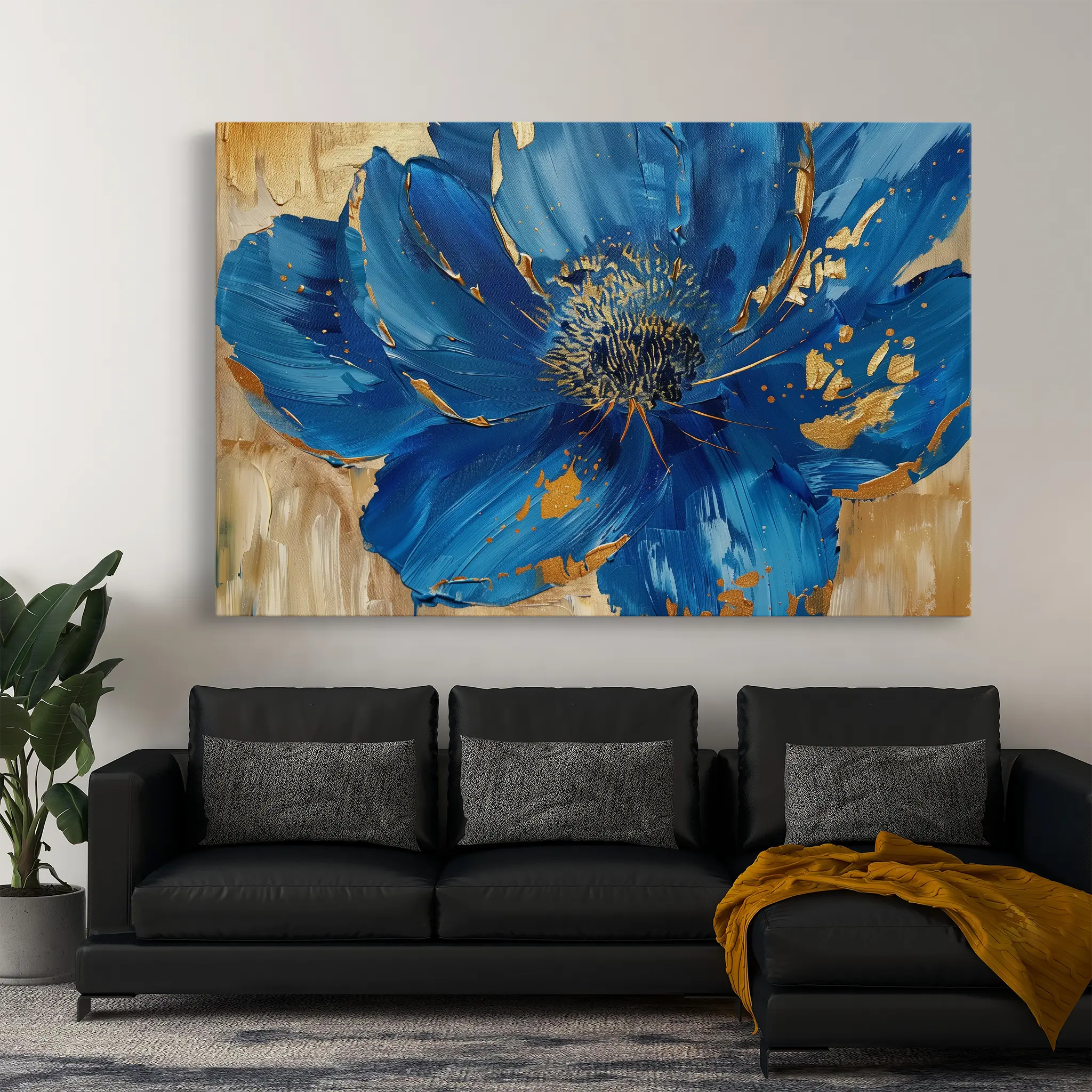 Floral Canvas Wall Art WAD897-F 90 x 60 cm / Stretched on hidden frame