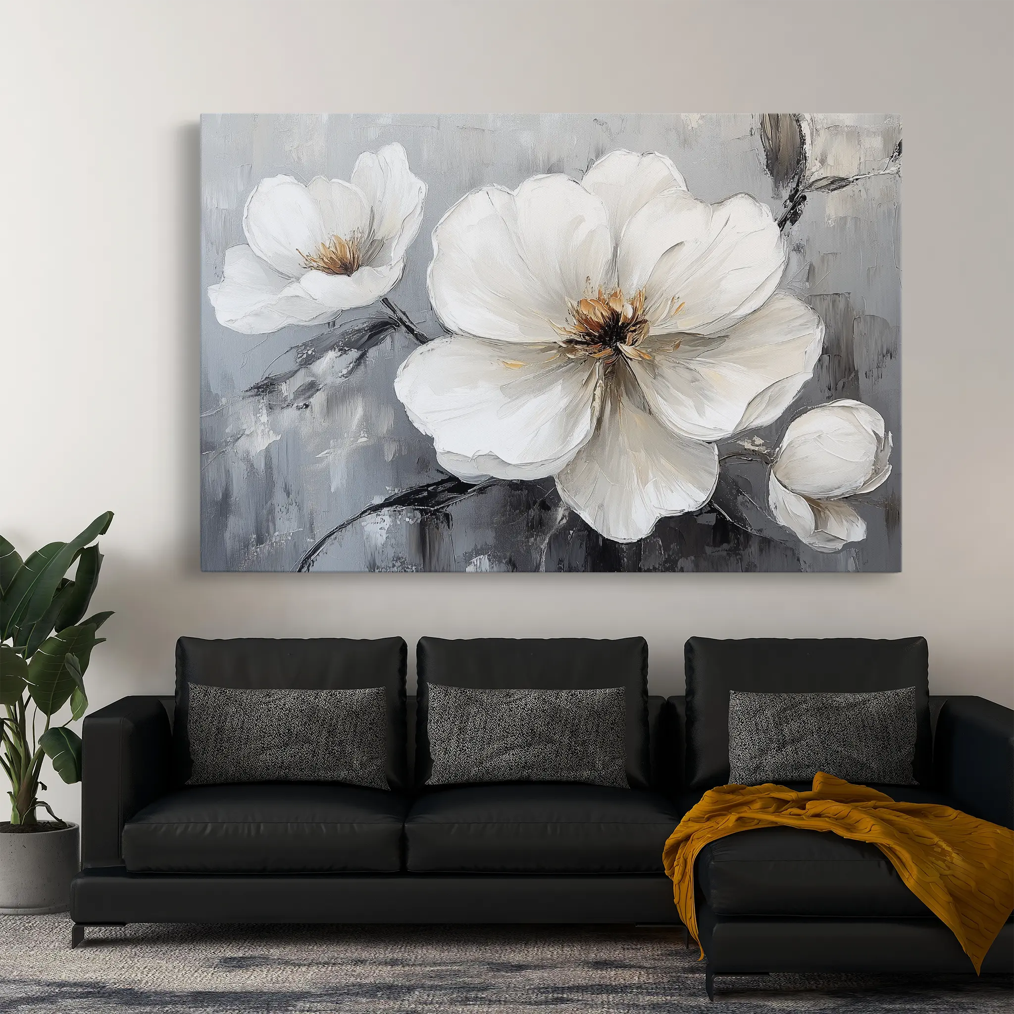 Floral Canvas Wall Art WAD899-F 90 x 60 cm / Stretched on hidden frame