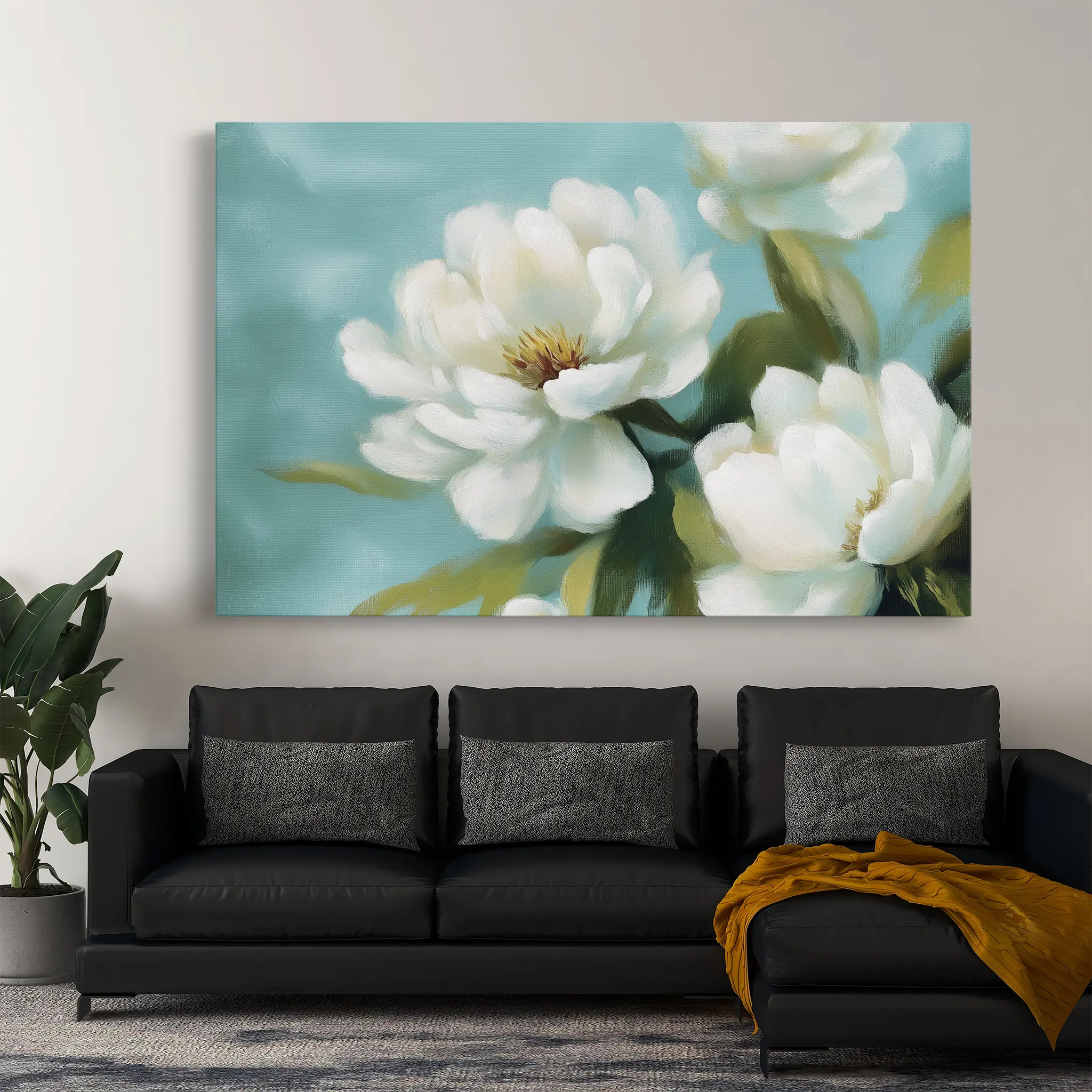 Floral Canvas Wall Art WAD900-F 90 x 60 cm / Stretched on hidden frame