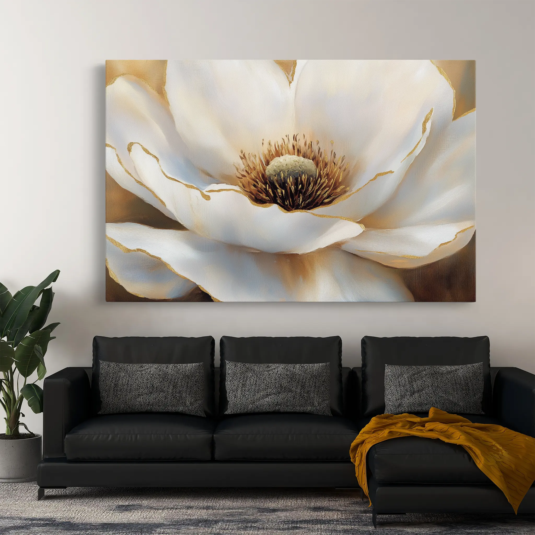 Floral Canvas Wall Art WAD901-F 90 x 60 cm / Stretched on hidden frame