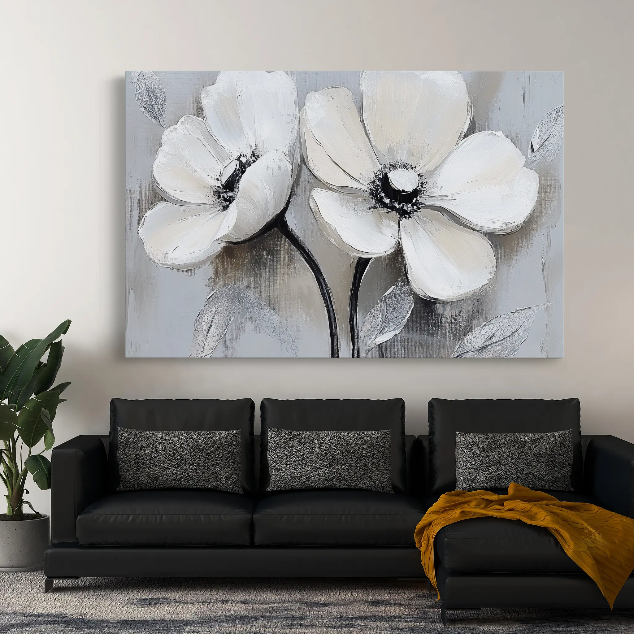 Floral Canvas Wall Art WAD902-F 90 x 60 cm / Stretched on hidden frame