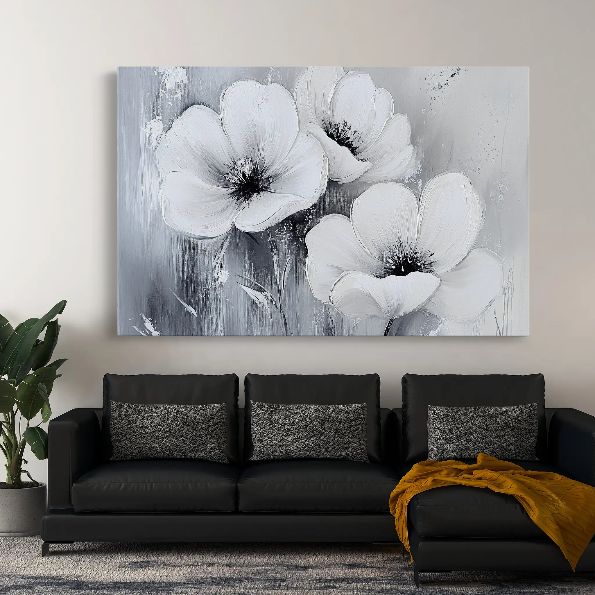 Floral Canvas Wall Art WAD903-F 90 x 60 cm / Stretched on hidden frame