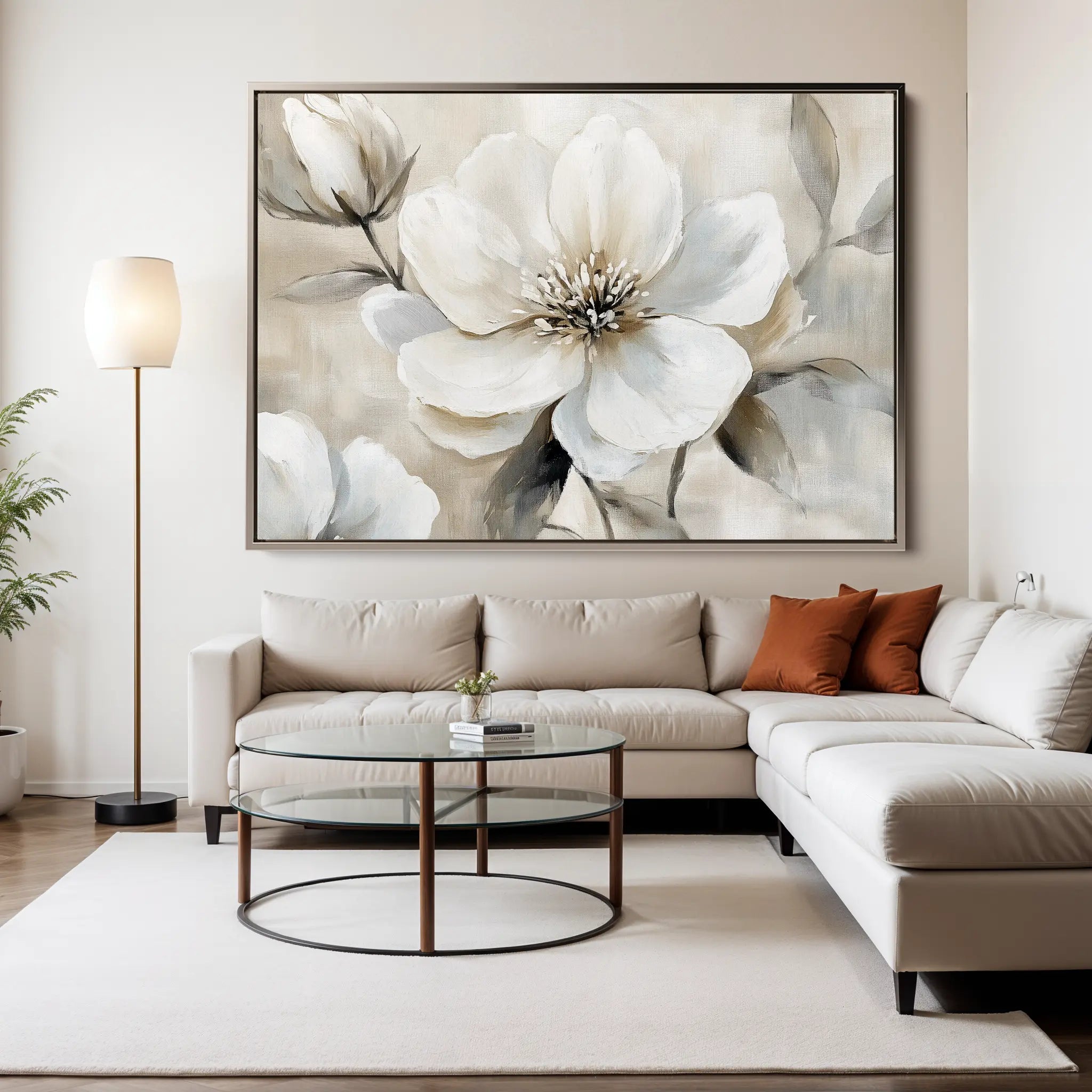 Floral Canvas Wall Art WAD907-F 90 x 60 cm / Stretched on hidden frame