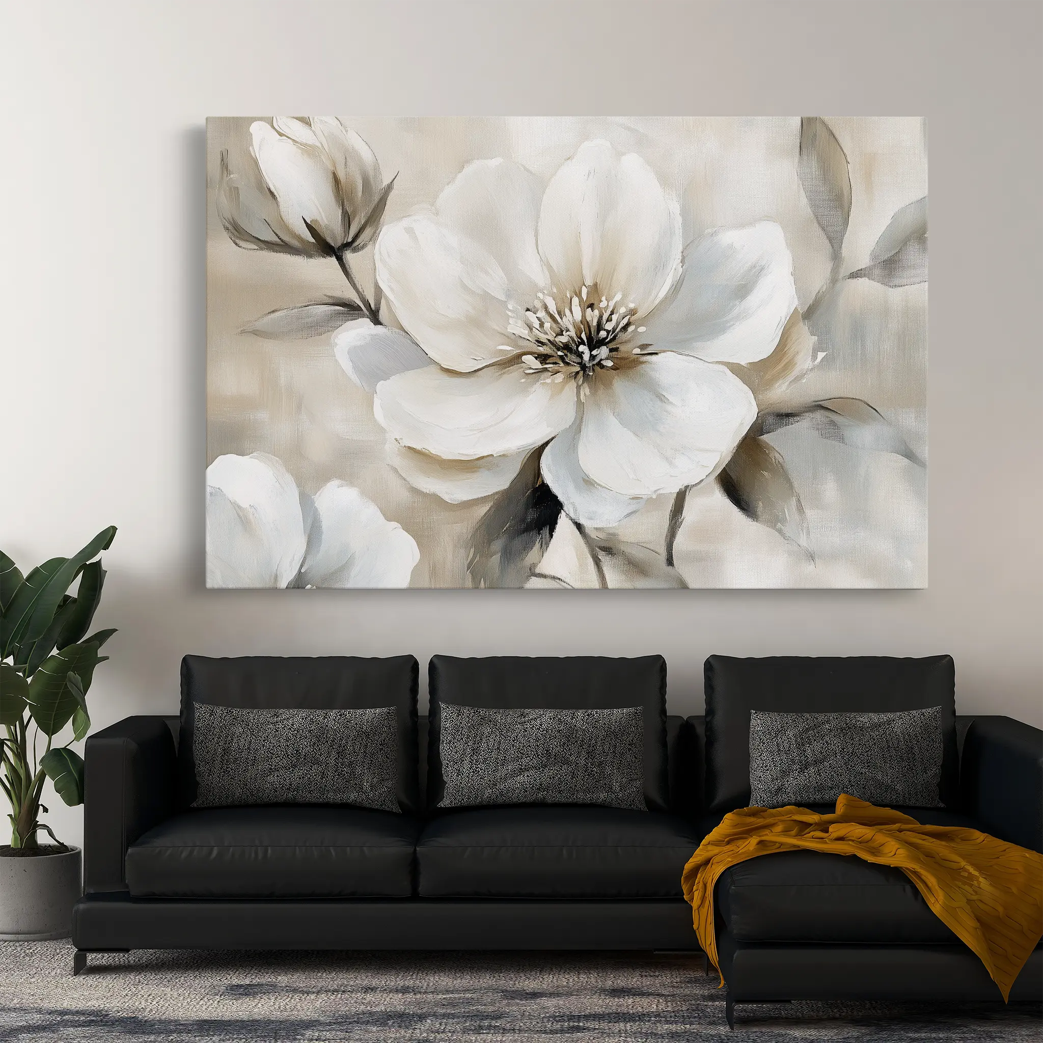 Floral Canvas Wall Art WAD907-F 90 x 60 cm / Stretched on hidden frame