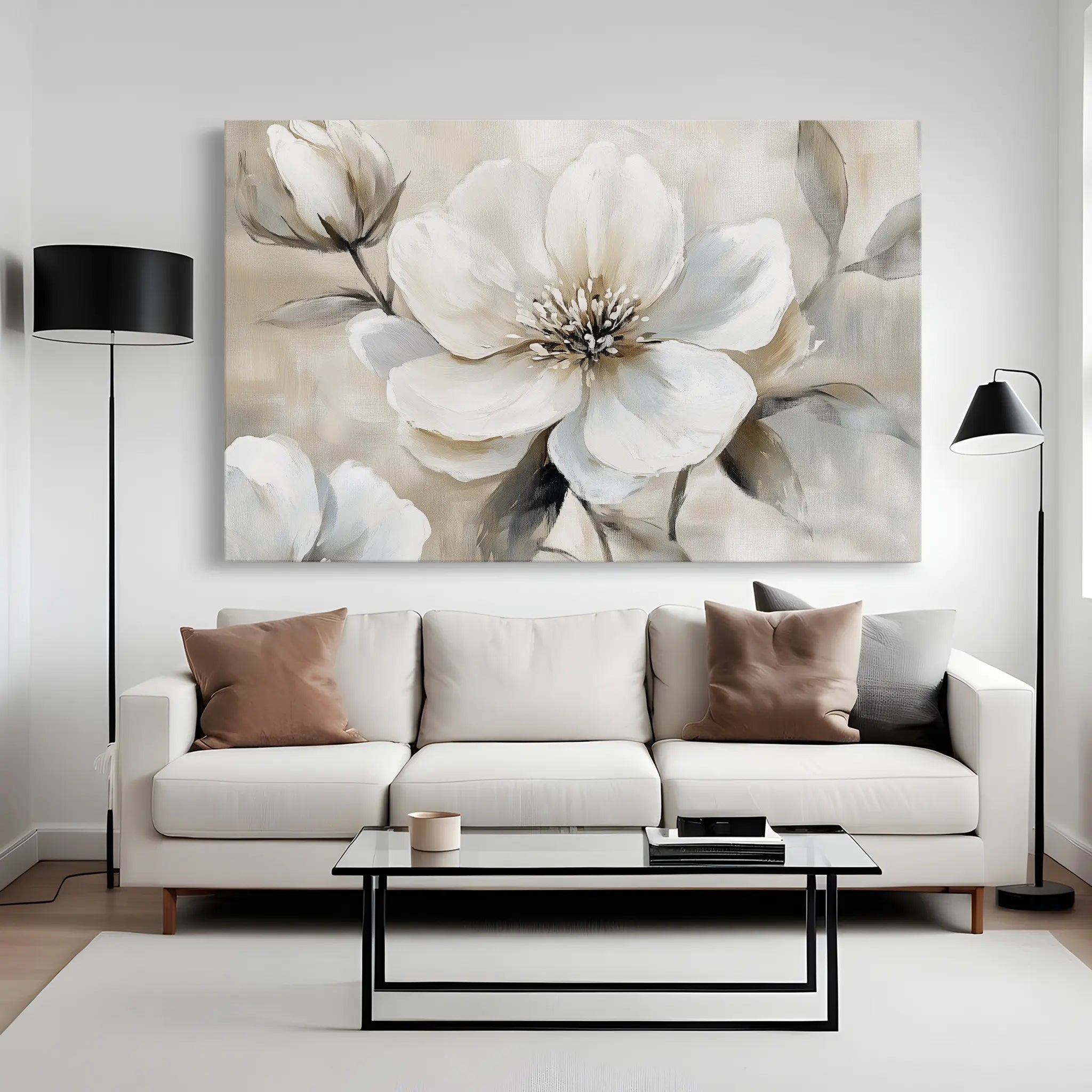 Floral Canvas Wall Art WAD907-F 90 x 60 cm / Stretched on hidden frame