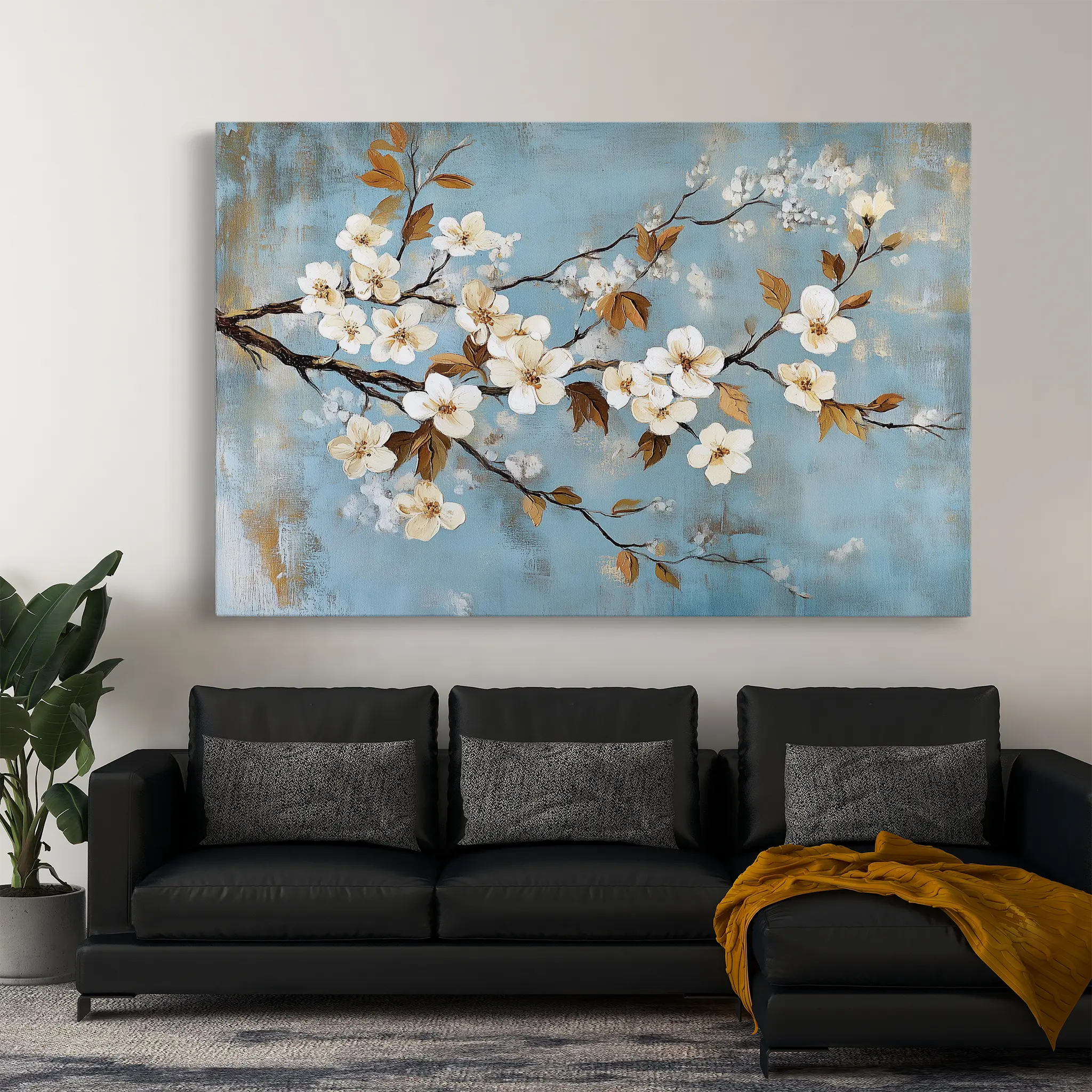 Floral Canvas Wall Art WAD908-F 90 x 60 cm / Stretched on hidden frame