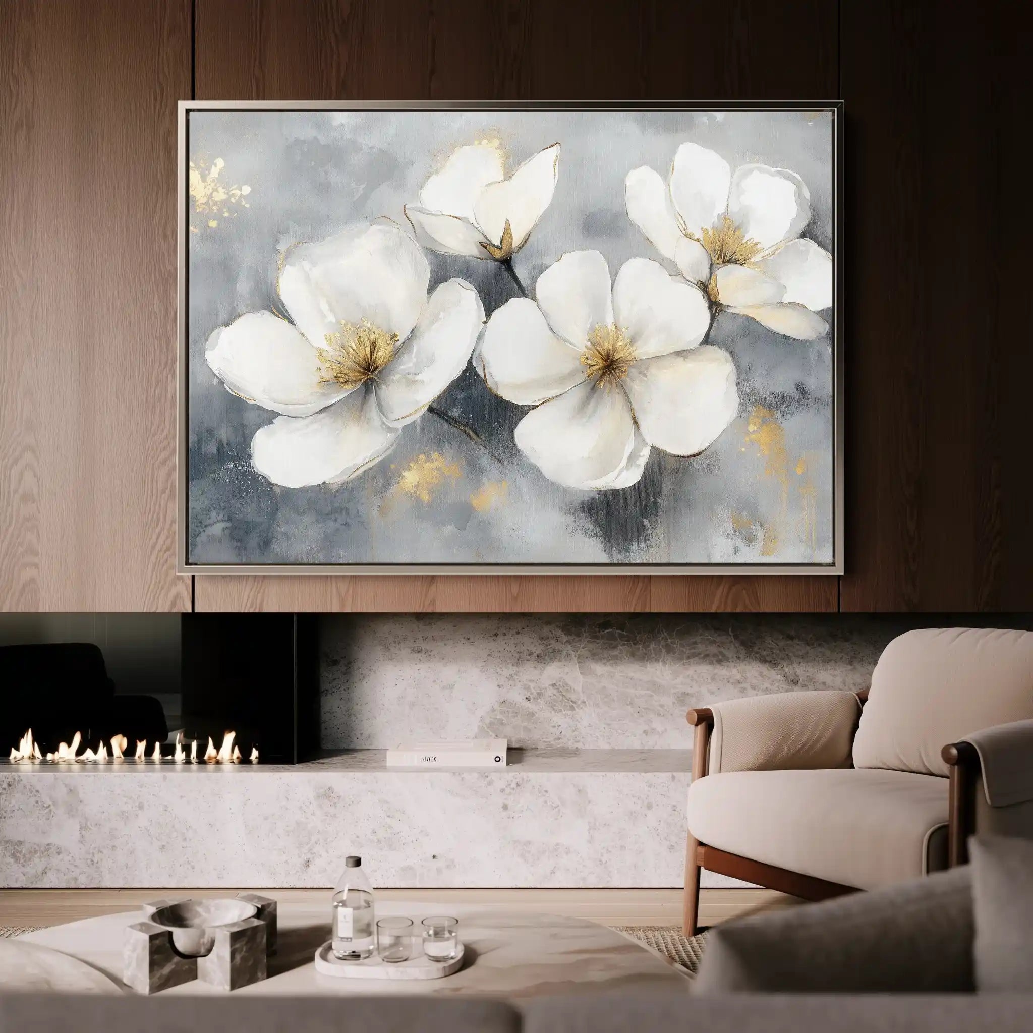 Floral Canvas Wall Art WAD910-F 90 x 60 cm / Stretched on hidden frame