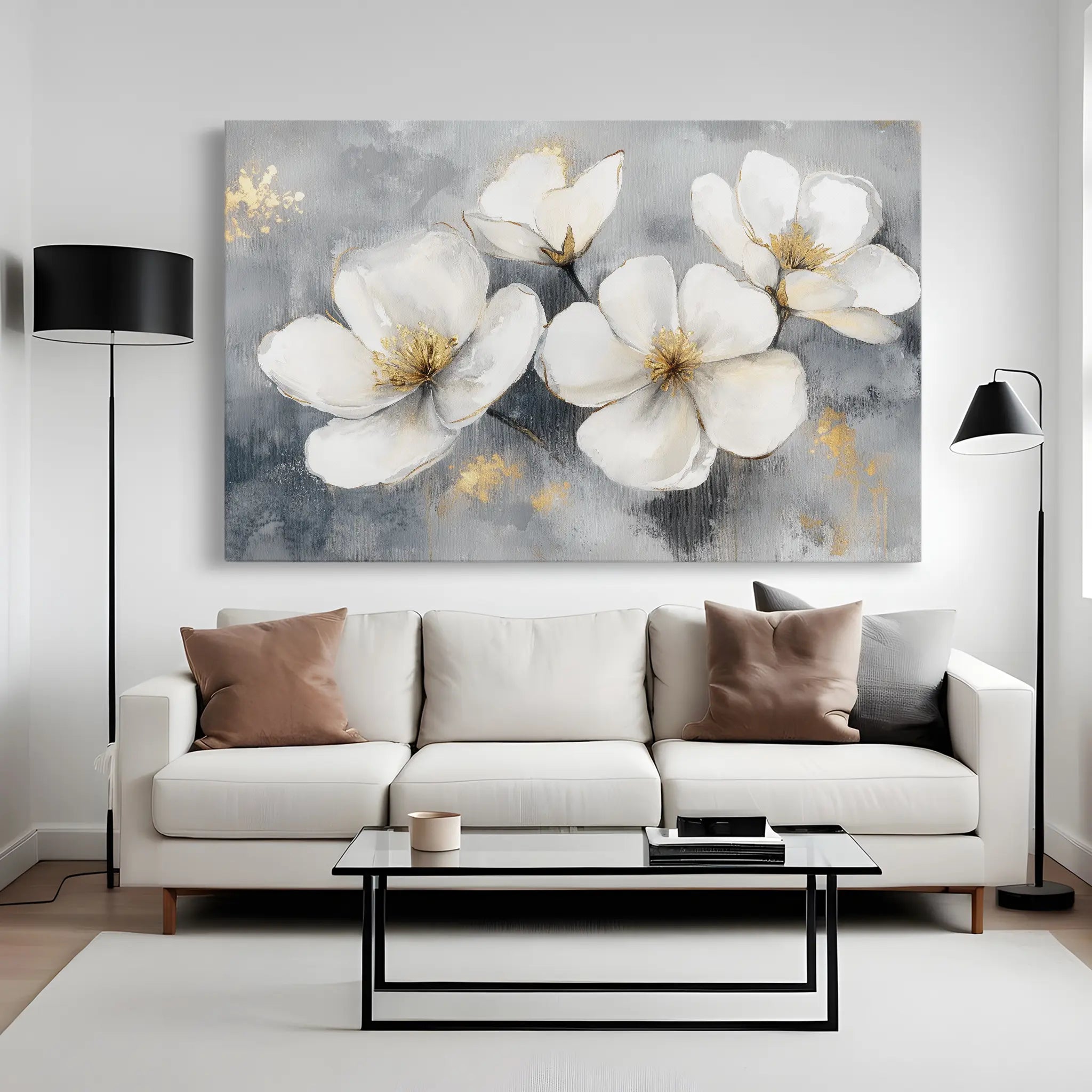 Floral Canvas Wall Art WAD910-F 90 x 60 cm / Stretched on hidden frame