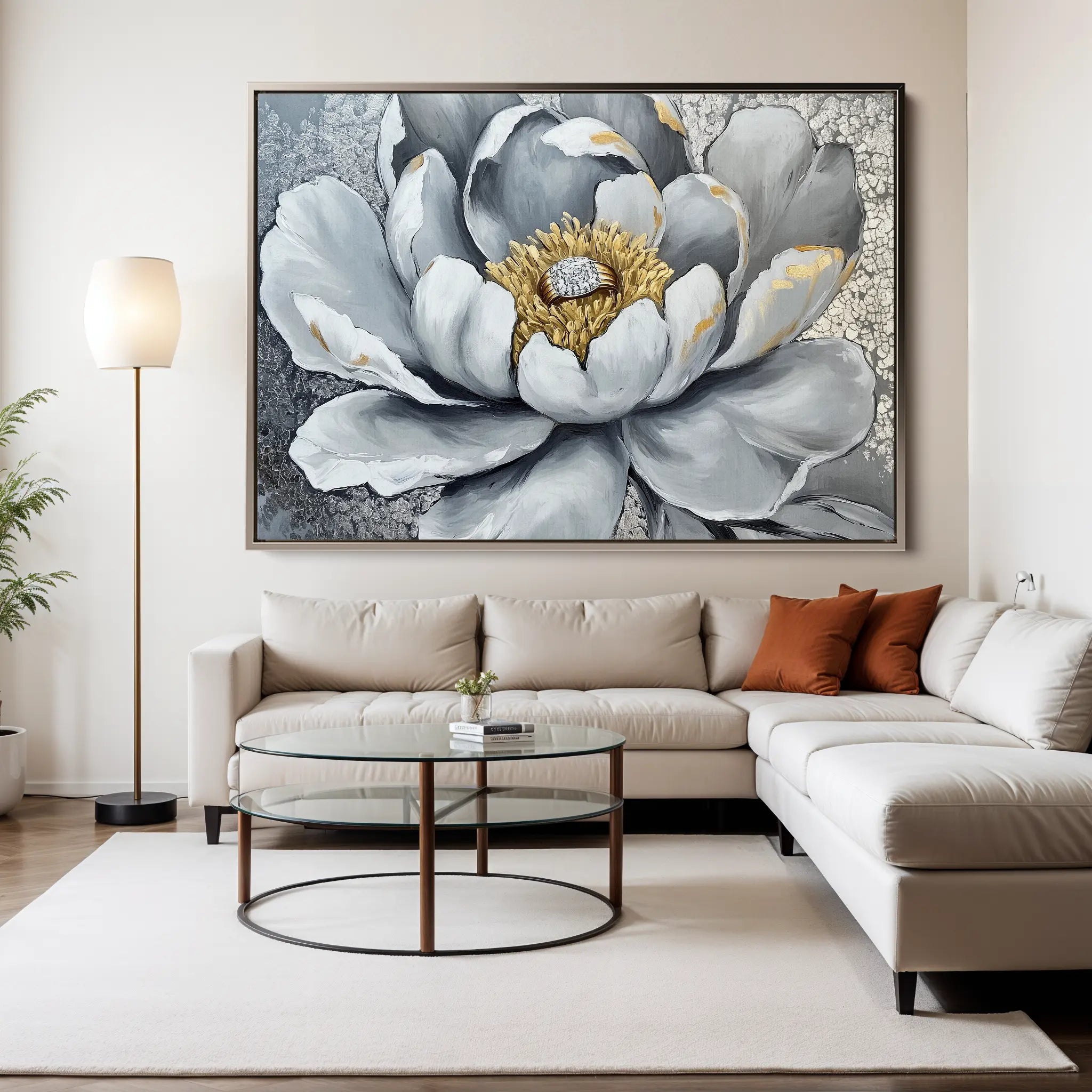 Floral Canvas Wall Art WAD911-F 90 x 60 cm / Stretched on hidden frame