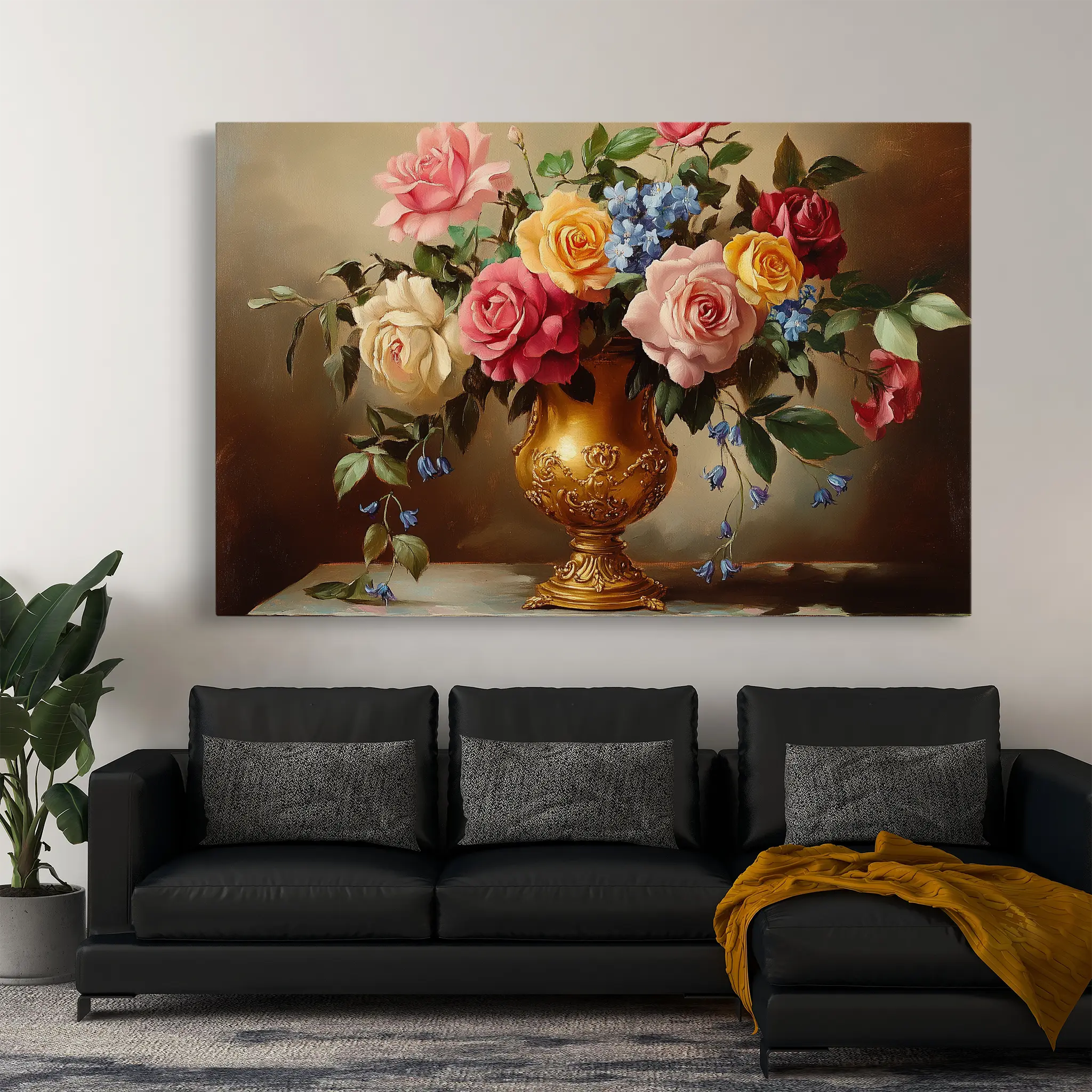 Floral Canvas Wall Art WAD950-F 90 x 60 cm / Stretched on hidden frame