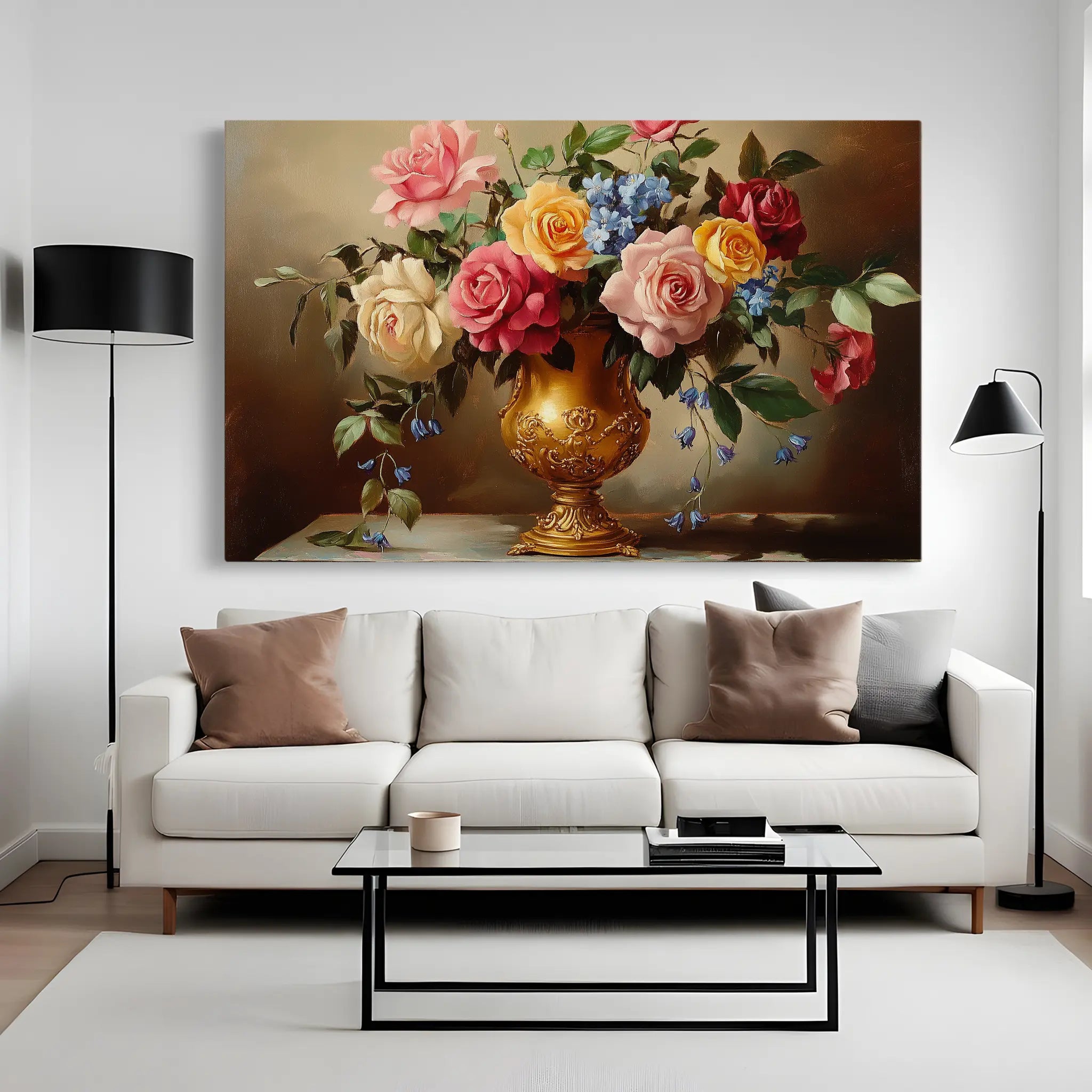 Floral Canvas Wall Art WAD950-F 90 x 60 cm / Stretched on hidden frame