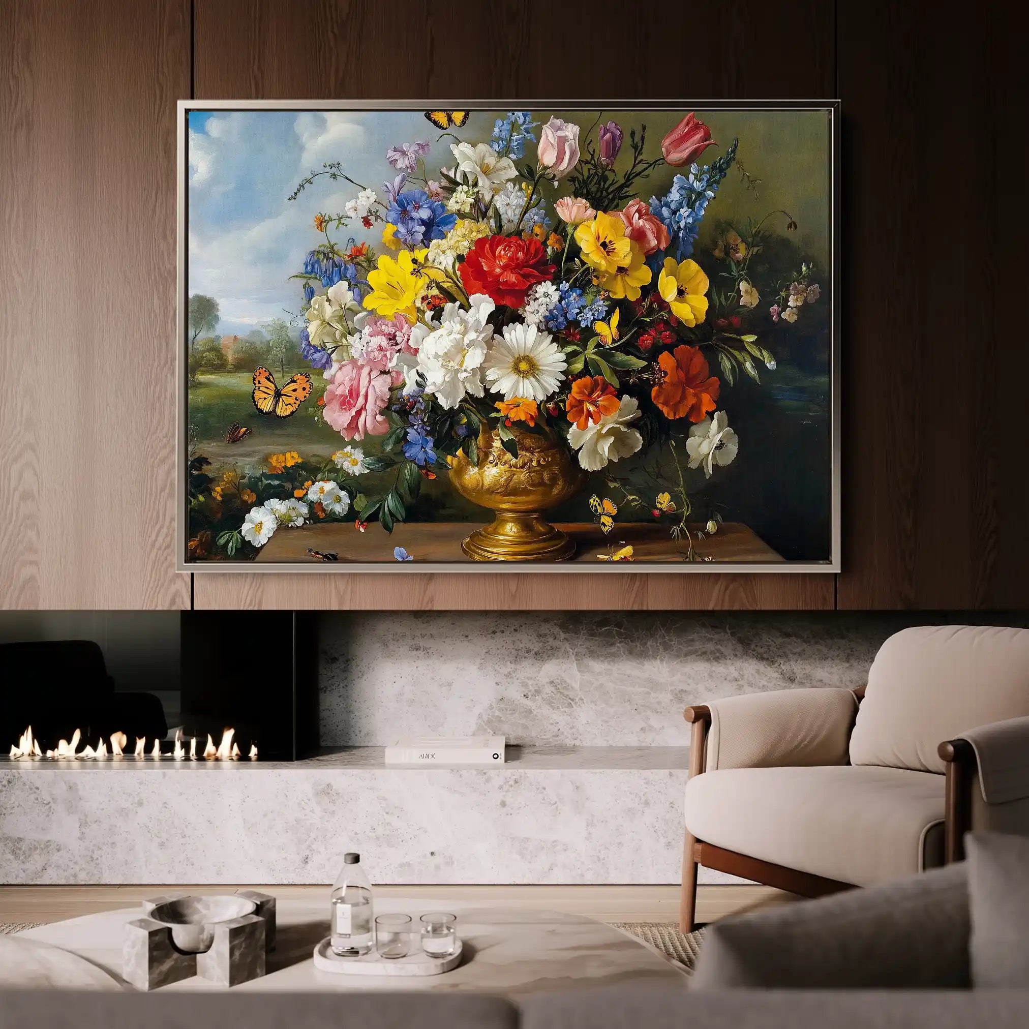 Floral Canvas Wall Art WAD952-F 90 x 60 cm / Stretched on hidden frame