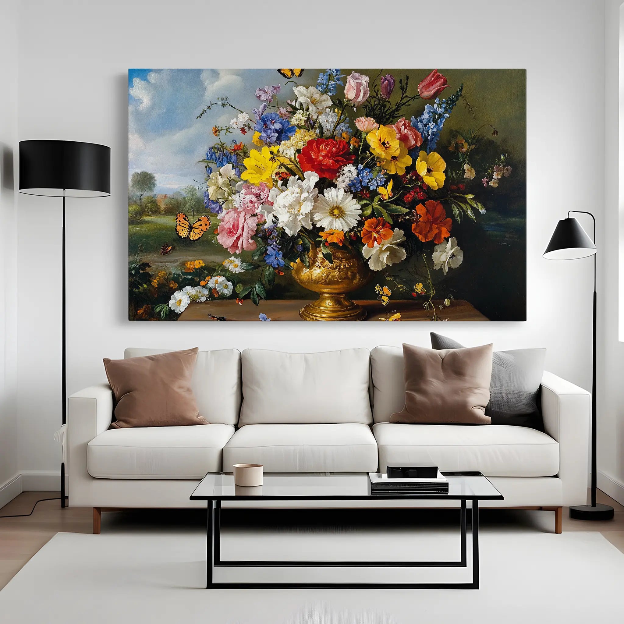 Floral Canvas Wall Art WAD952-F 90 x 60 cm / Stretched on hidden frame