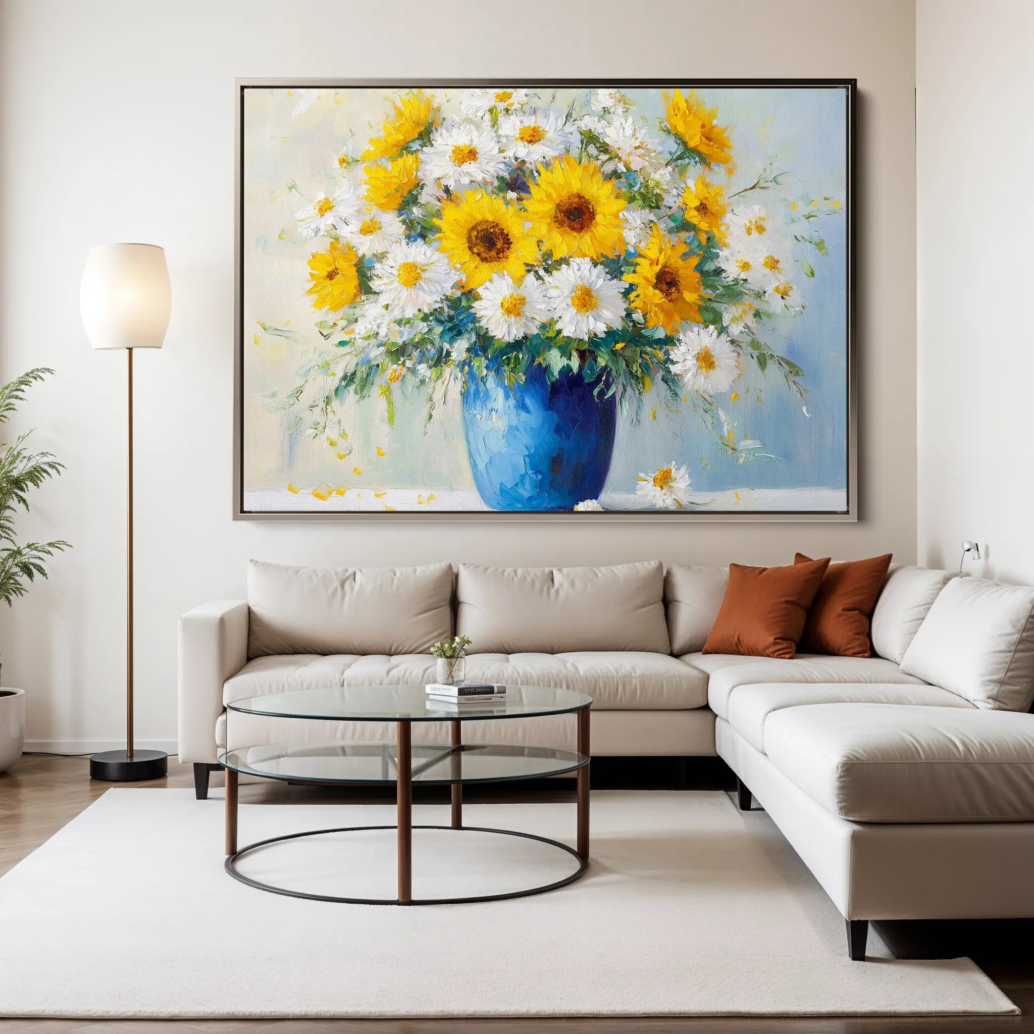 Floral Canvas Wall Art WAD955-F 90 x 60 cm / Stretched on hidden frame