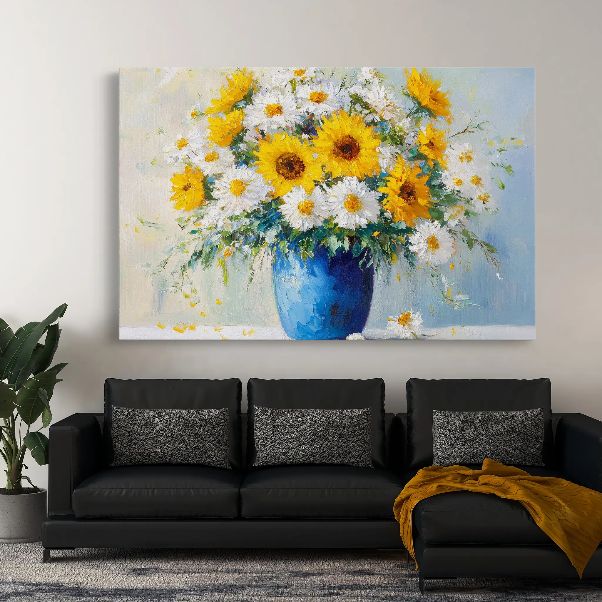 Floral Canvas Wall Art WAD955-F 90 x 60 cm / Stretched on hidden frame