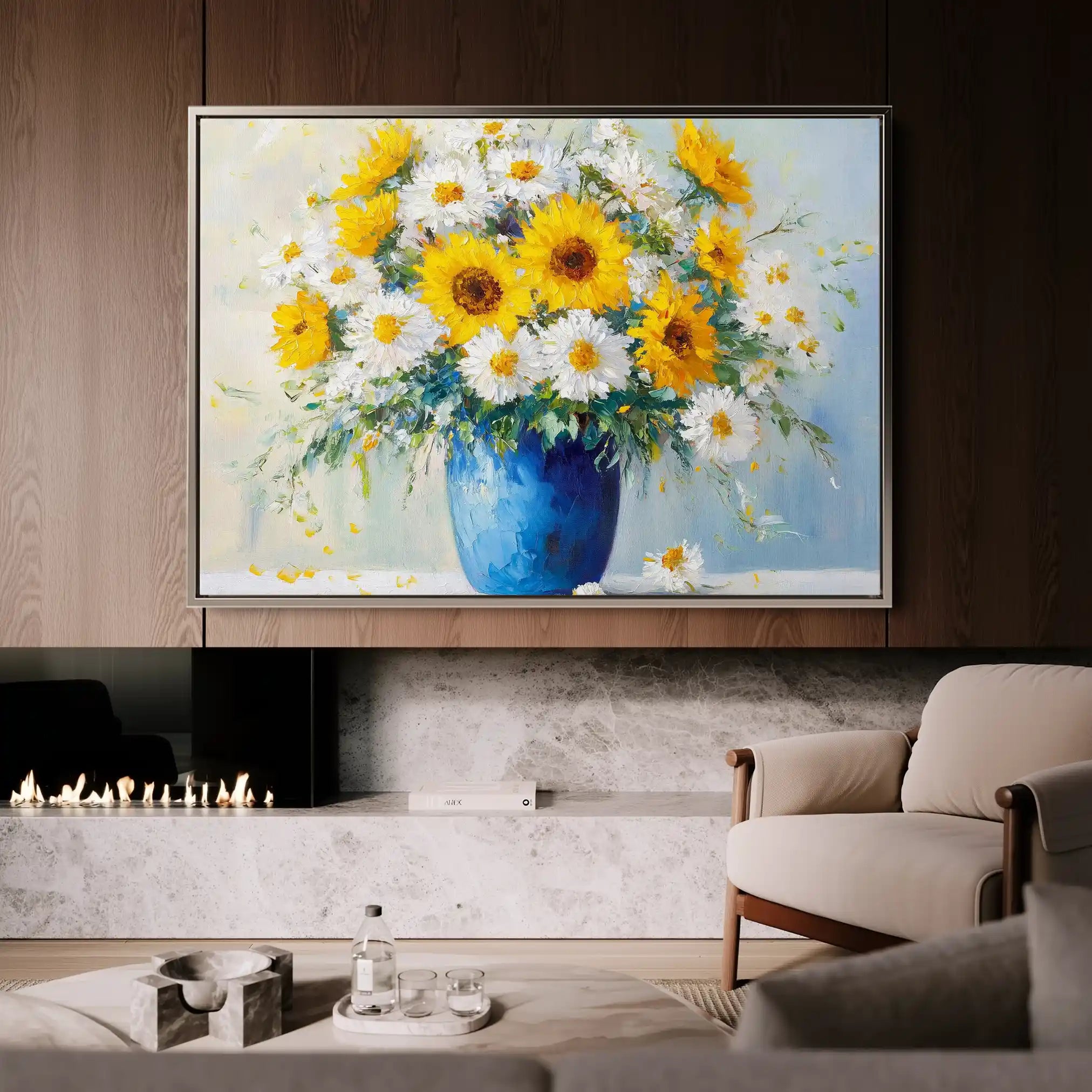 Floral Canvas Wall Art WAD955-F 90 x 60 cm / Stretched on hidden frame
