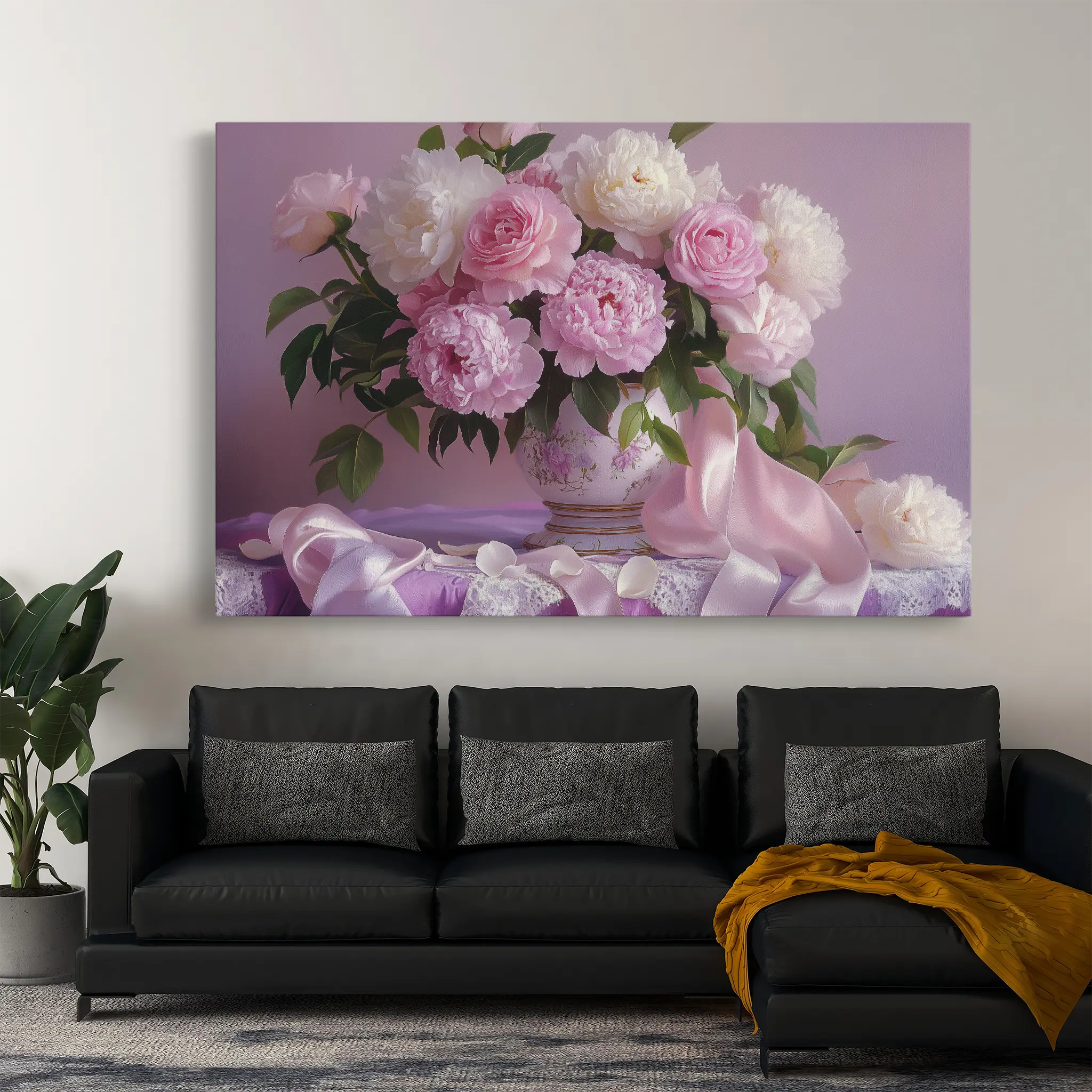 Floral Canvas Wall Art WAD956-F 90 x 60 cm / Stretched on hidden frame