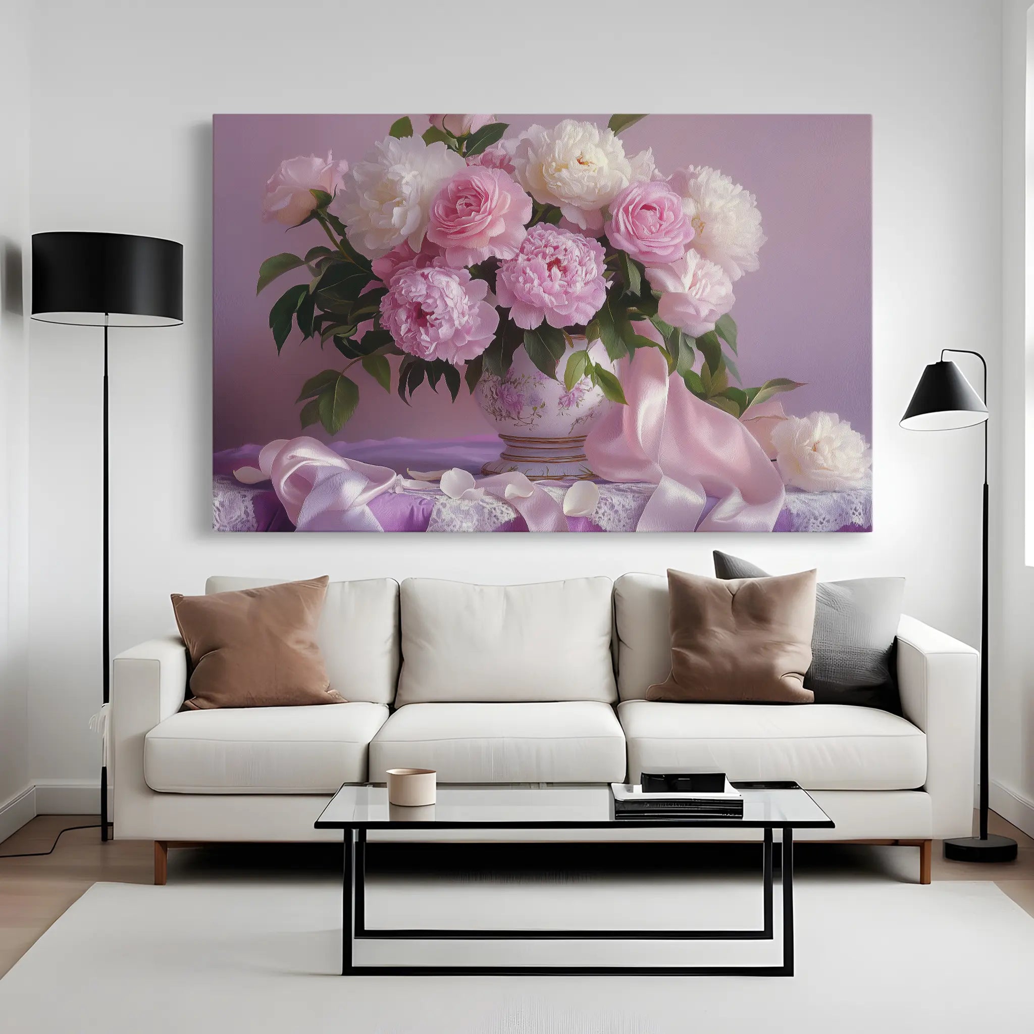 Floral Canvas Wall Art WAD956-F 90 x 60 cm / Stretched on hidden frame