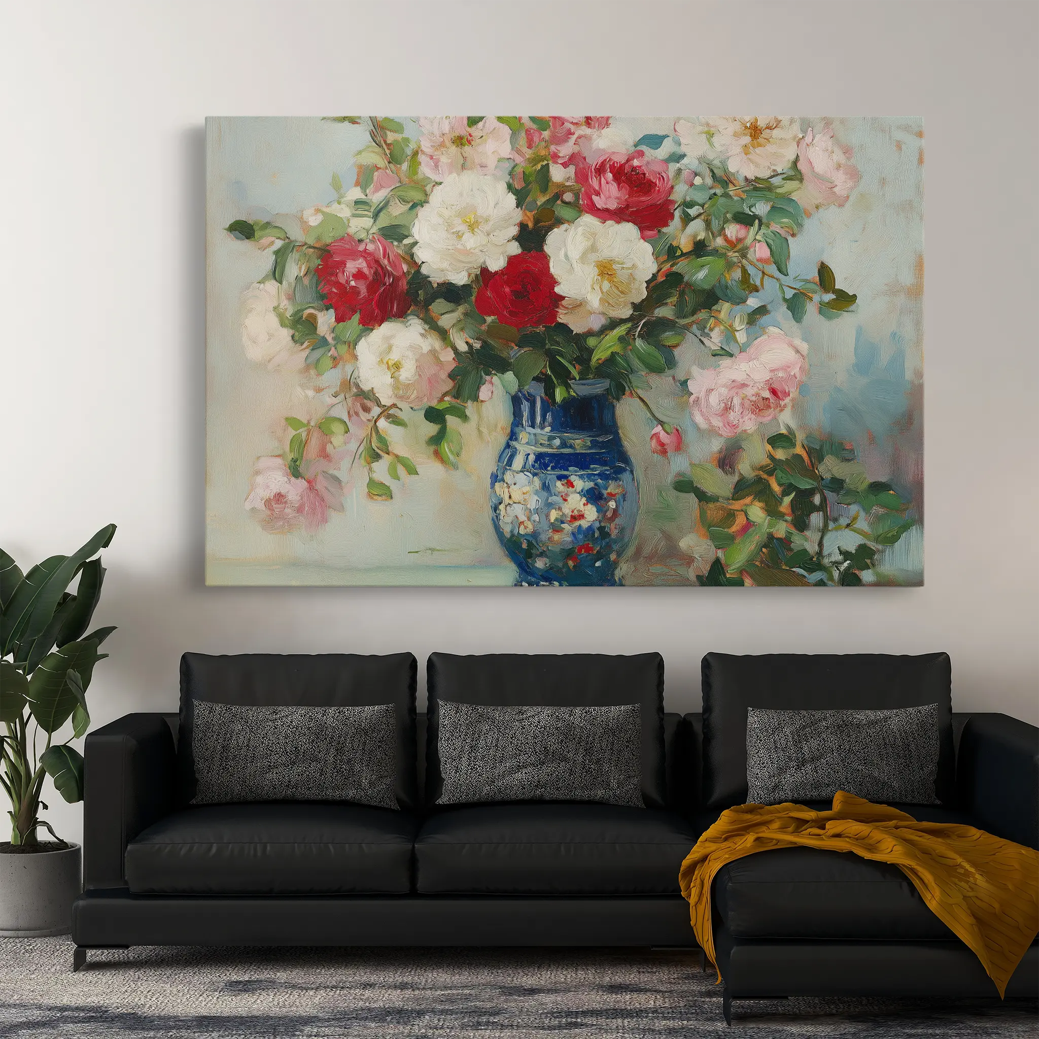 Floral Canvas Wall Art WAD957-F 90 x 60 cm / Stretched on hidden frame