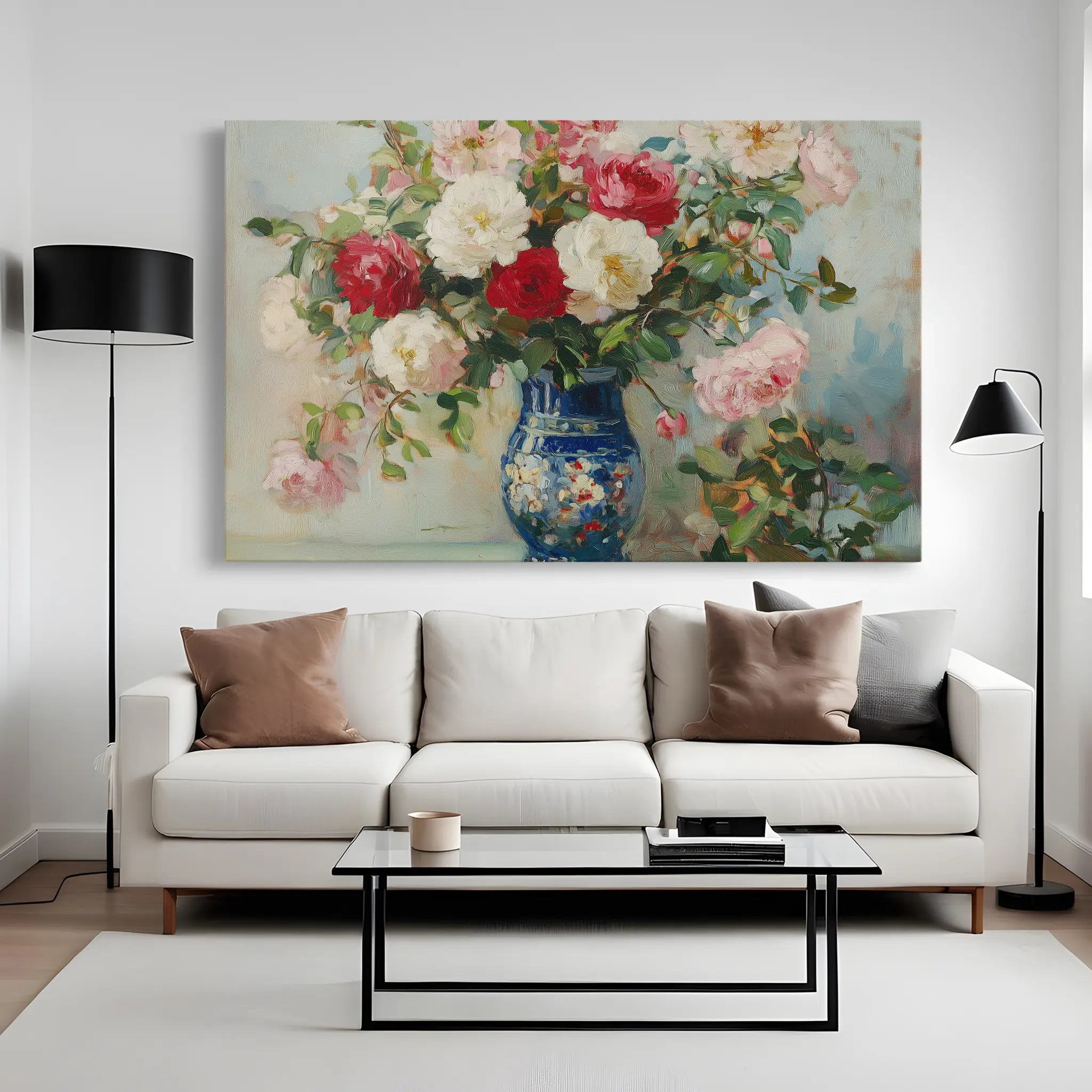 Floral Canvas Wall Art WAD957-F 90 x 60 cm / Stretched on hidden frame