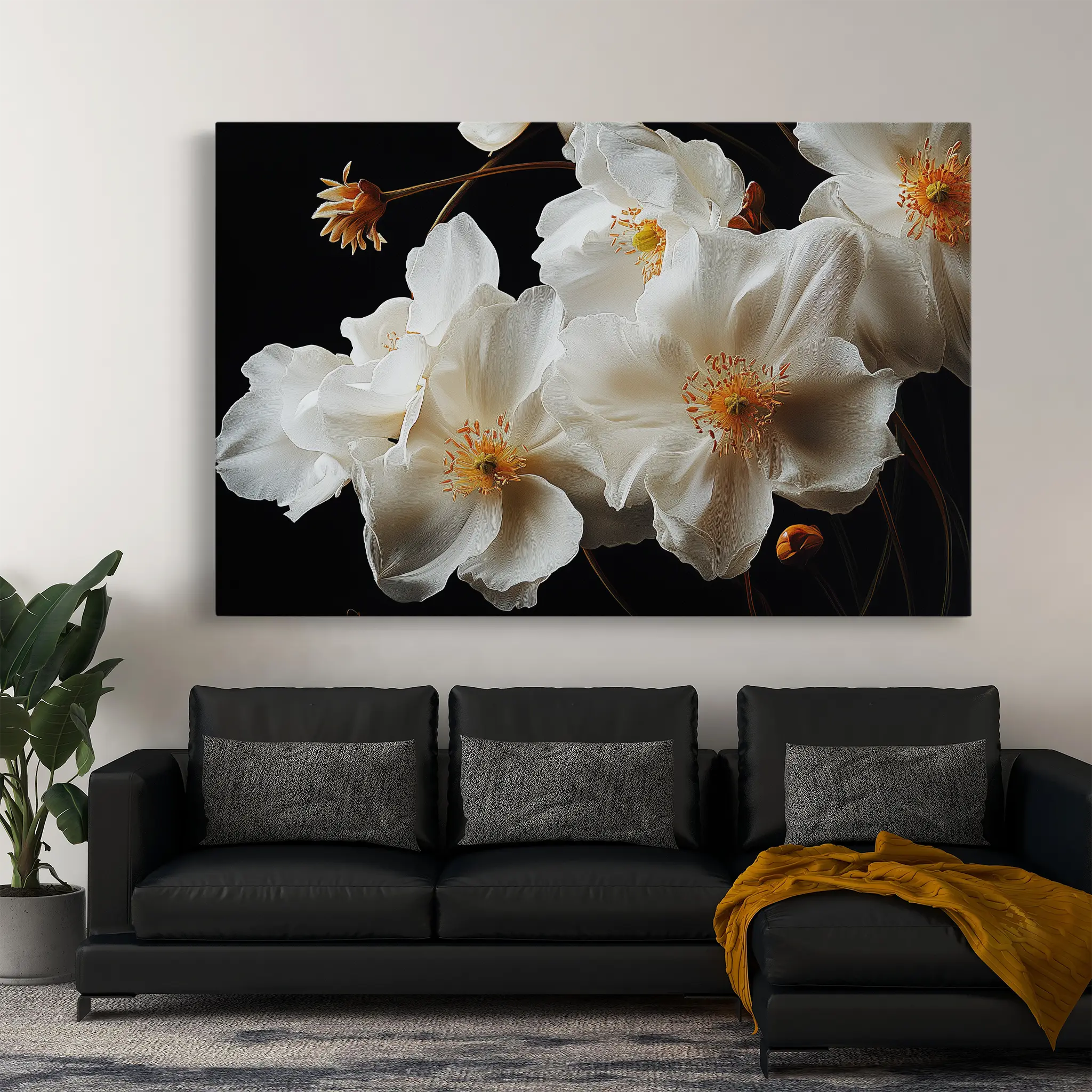 Floral Canvas Wall Art WAD960-F 90 x 60 cm / Stretched on hidden frame