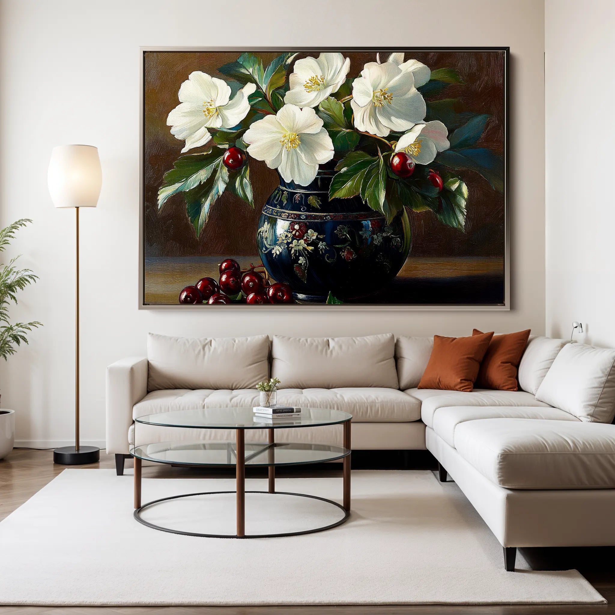 Floral Canvas Wall Art WAD962-F 90 x 60 cm / Stretched on hidden frame