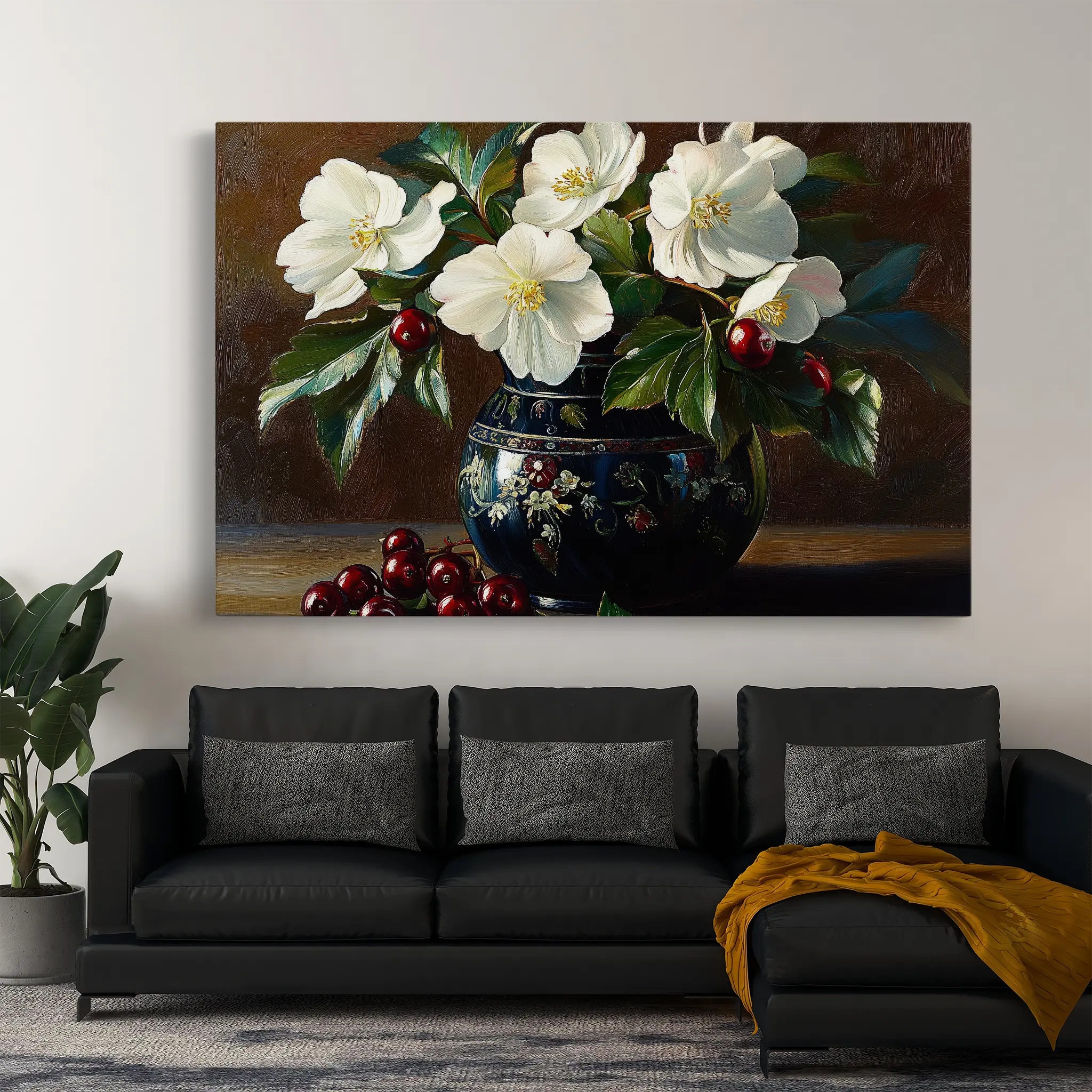 Floral Canvas Wall Art WAD962-F 90 x 60 cm / Stretched on hidden frame