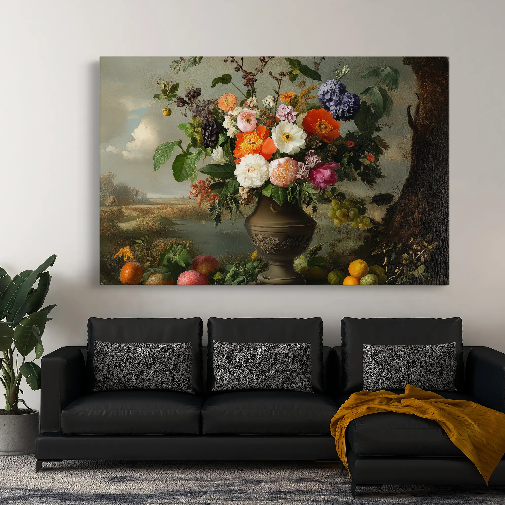 Floral Canvas Wall Art WAD963-F 90 x 60 cm / Stretched on hidden frame