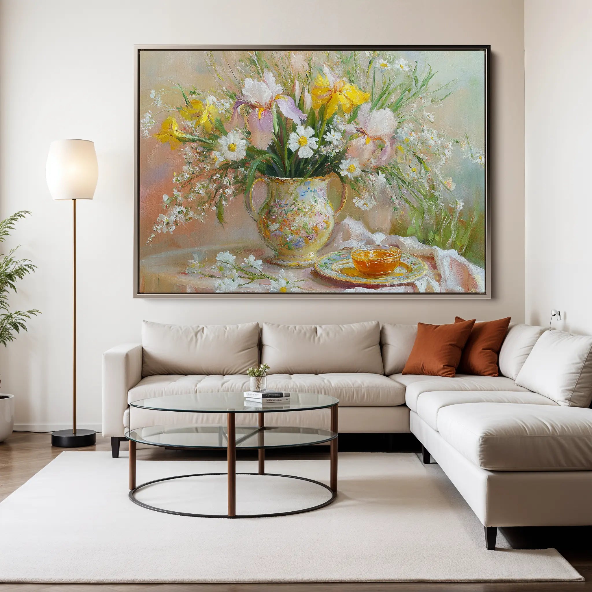 Floral Canvas Wall Art WAD964-F 90 x 60 cm / Stretched on hidden frame