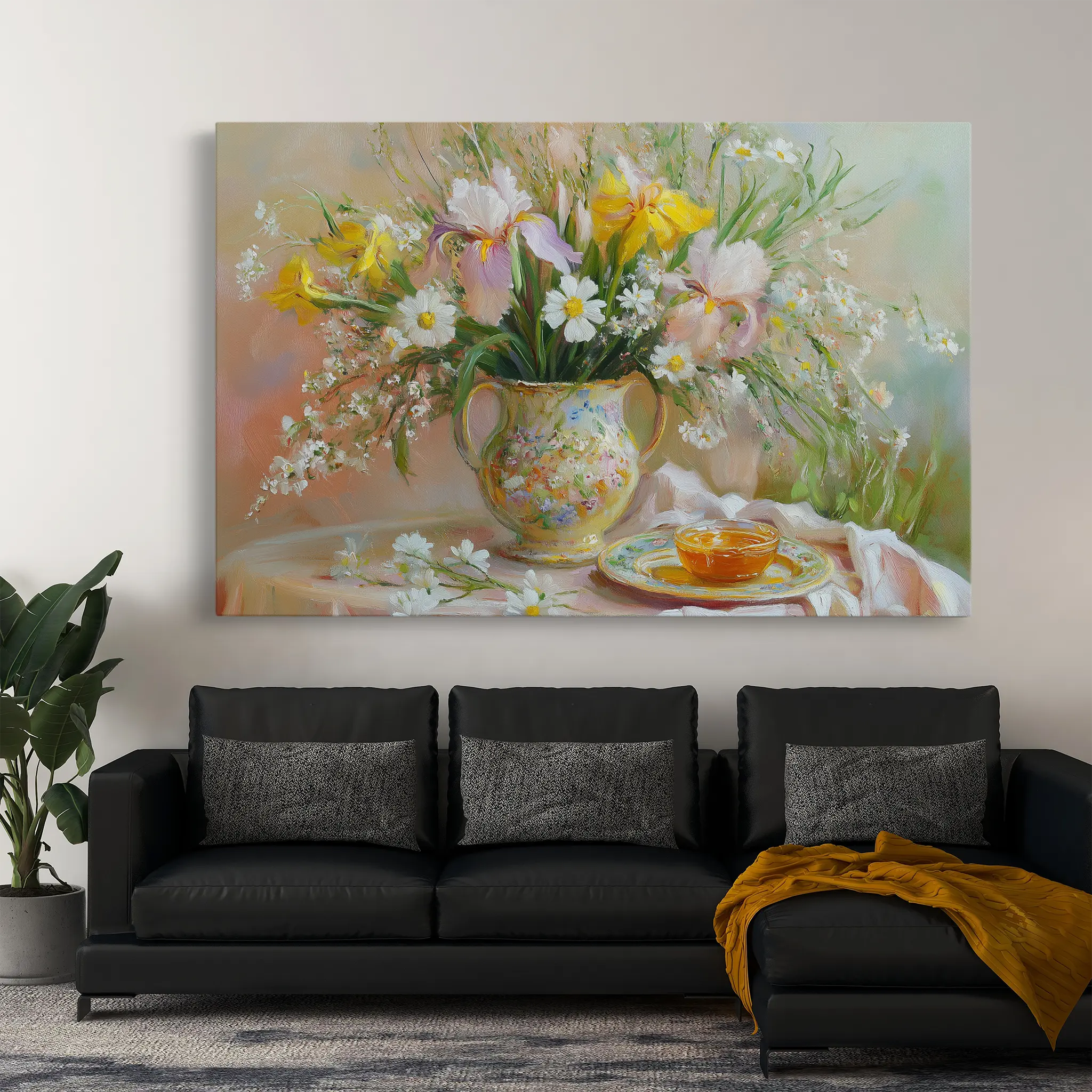 Floral Canvas Wall Art WAD964-F 90 x 60 cm / Stretched on hidden frame