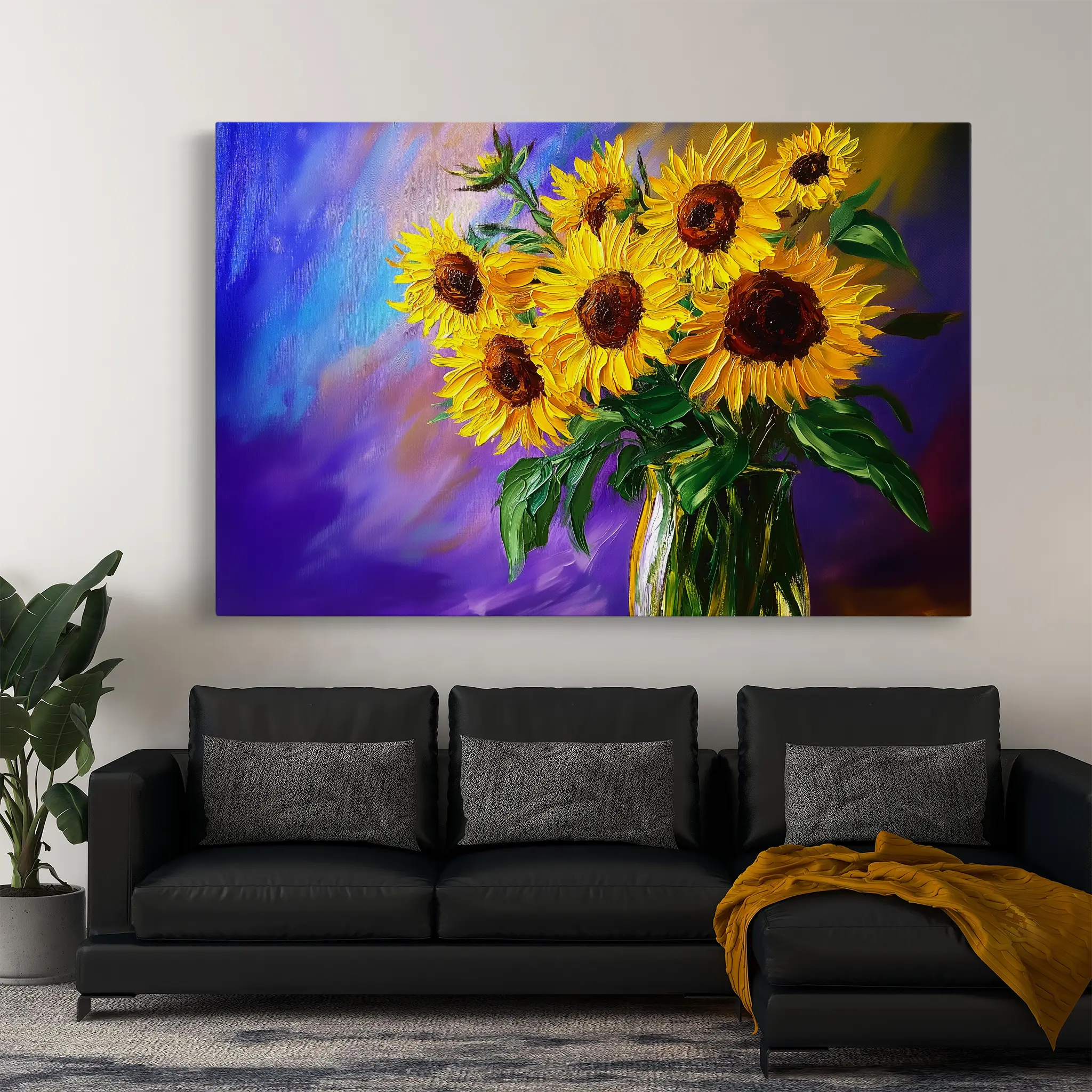 Floral Canvas Wall Art WAD965-F 90 x 60 cm / Stretched on hidden frame