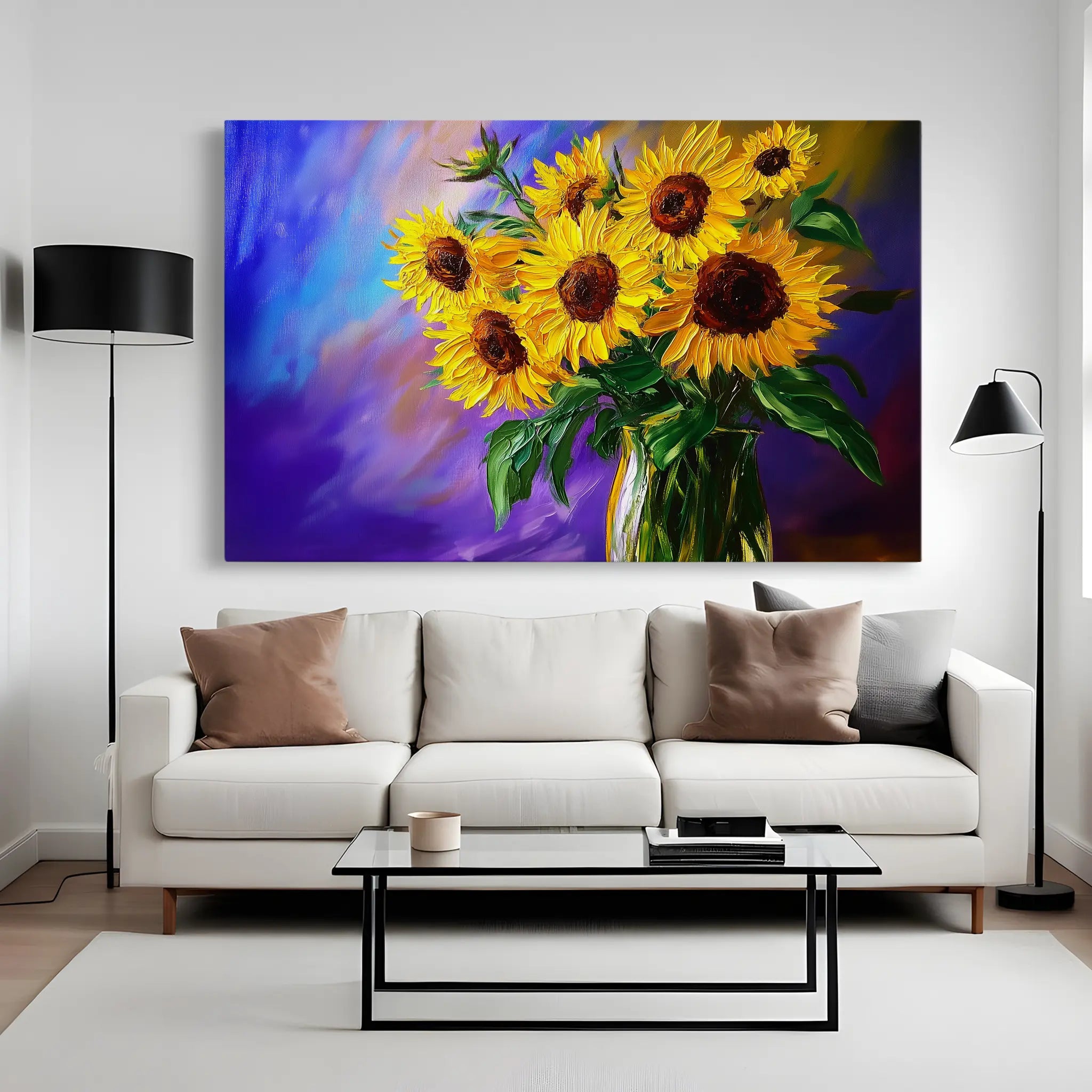 Floral Canvas Wall Art WAD965-F 90 x 60 cm / Stretched on hidden frame