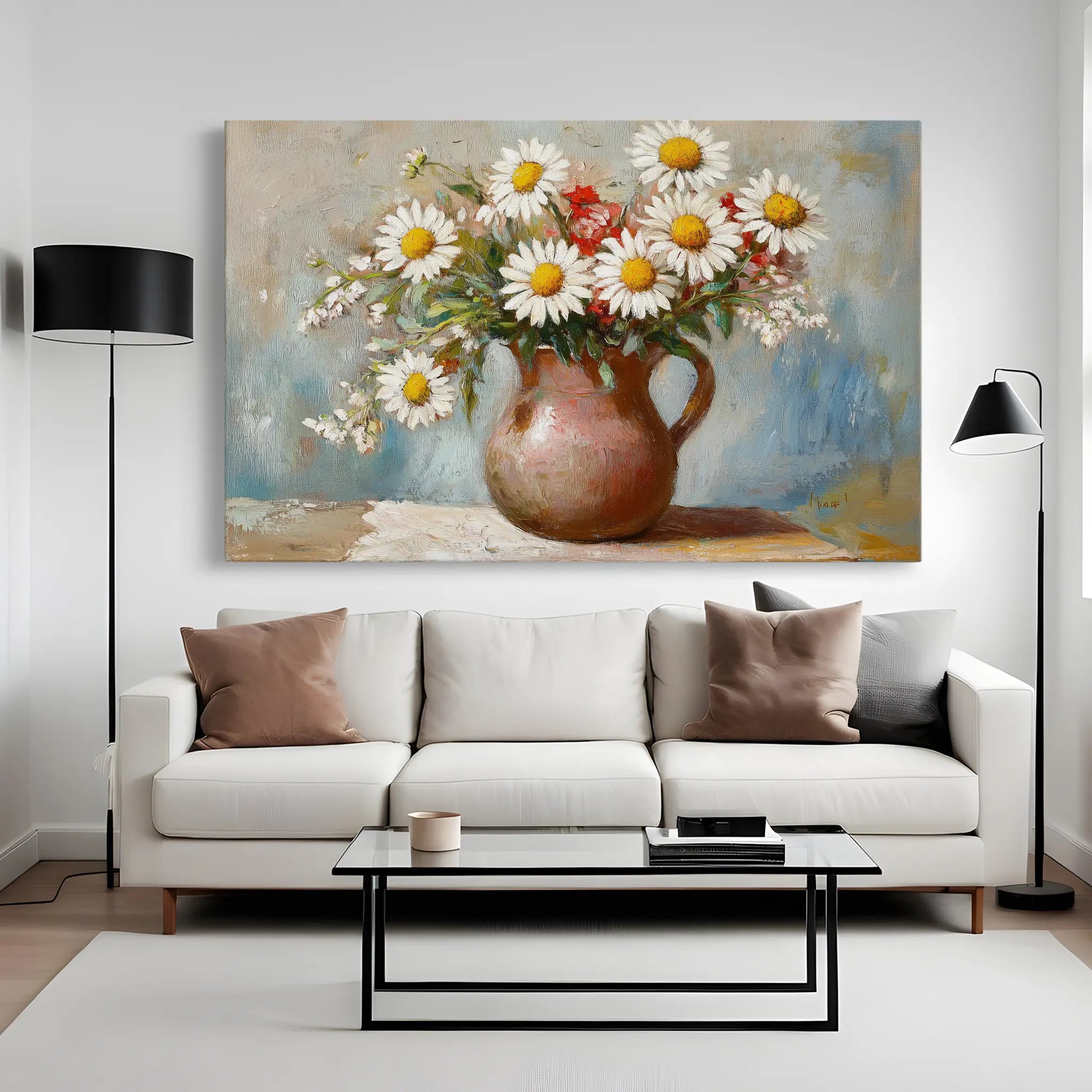 Floral Canvas Wall Art WAD966-F 90 x 60 cm / Stretched on hidden frame