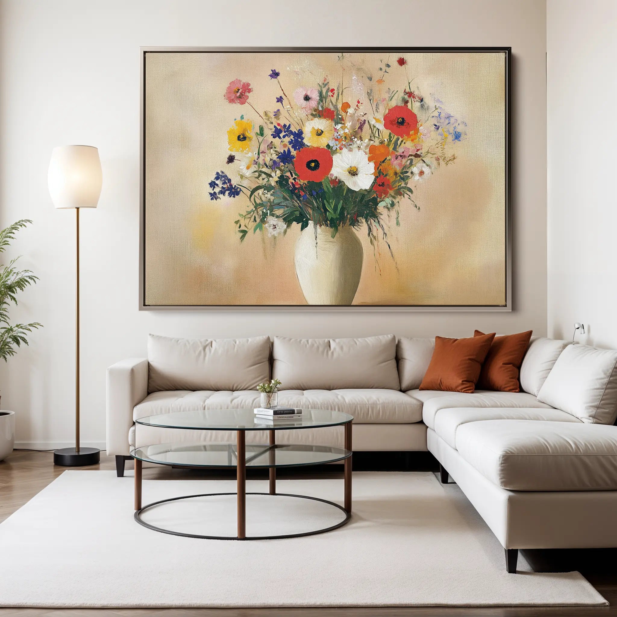 Floral Canvas Wall Art WAD967-F 90 x 60 cm / Stretched on hidden frame