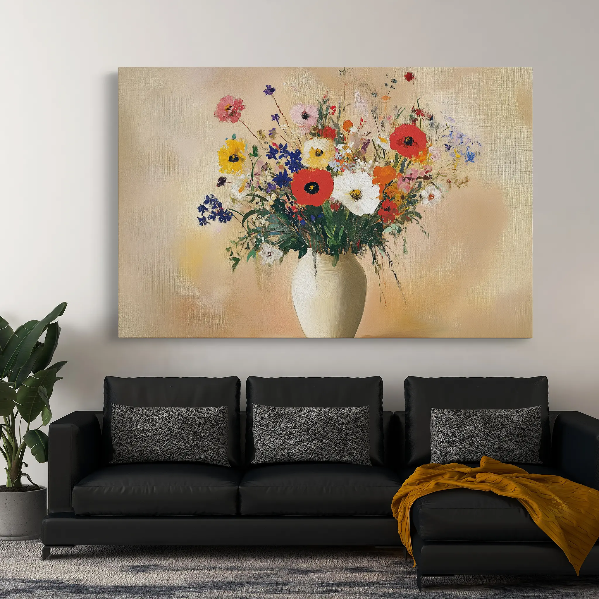 Floral Canvas Wall Art WAD967-F 90 x 60 cm / Stretched on hidden frame