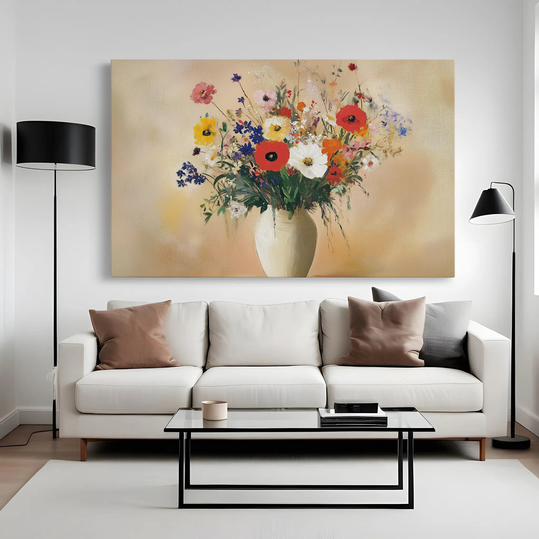 Floral Canvas Wall Art WAD967-F 90 x 60 cm / Stretched on hidden frame