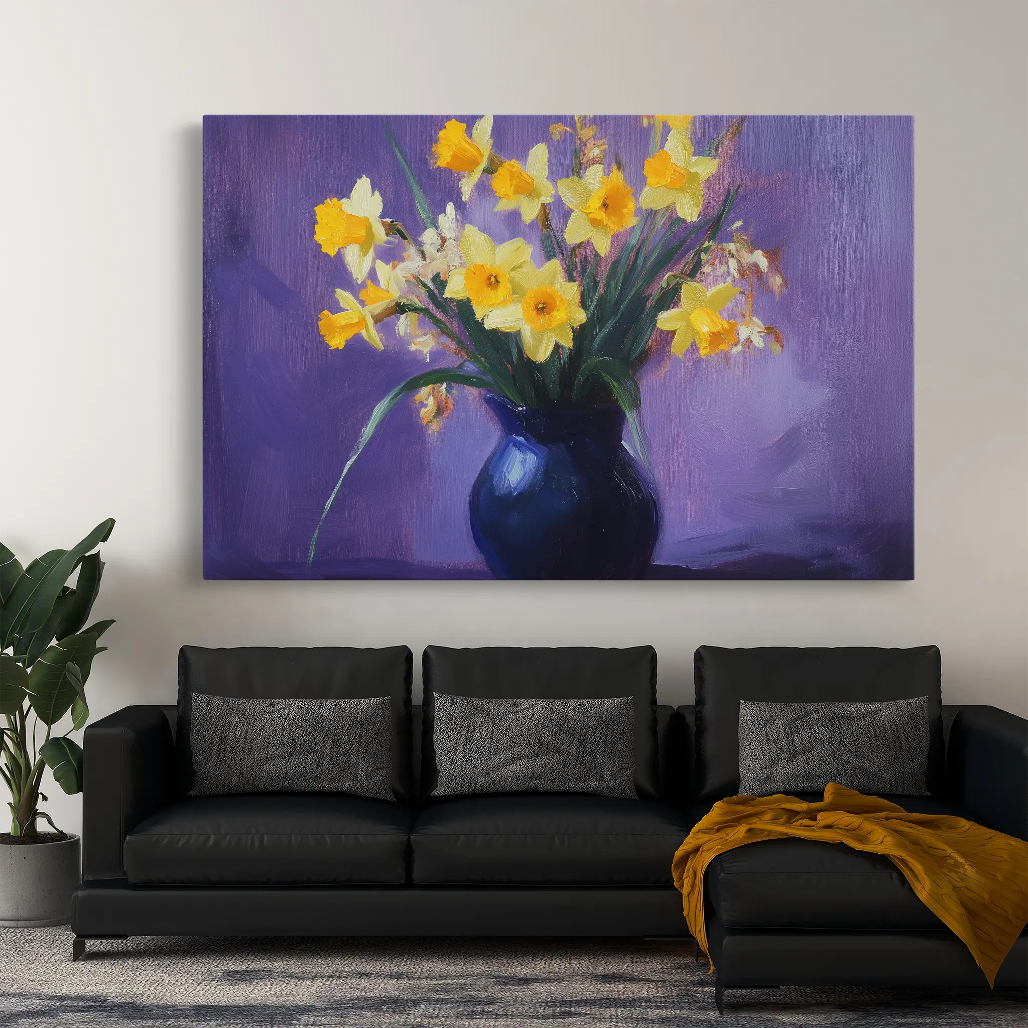 Floral Canvas Wall Art WAD969-F 90 x 60 cm / Stretched on hidden frame