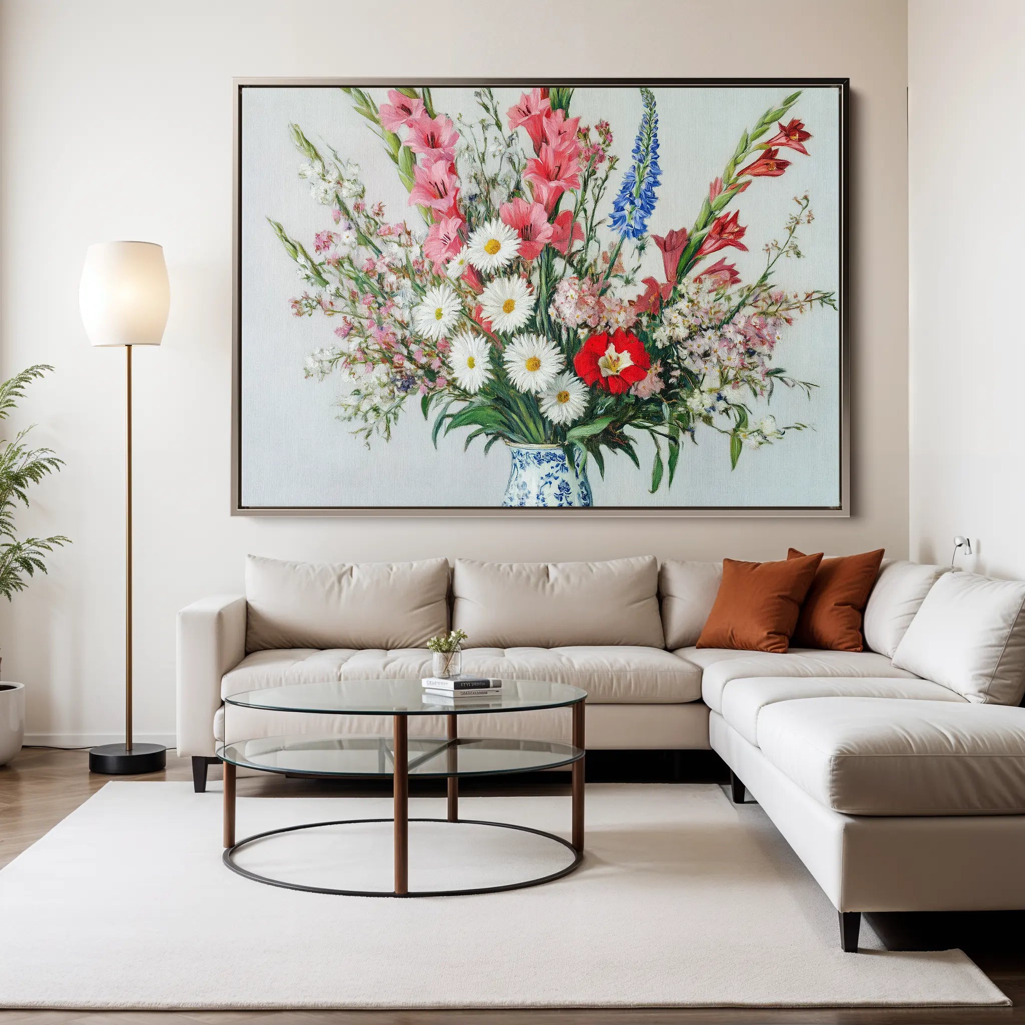 Floral Canvas Wall Art WAD970-F 90 x 60 cm / Stretched on hidden frame