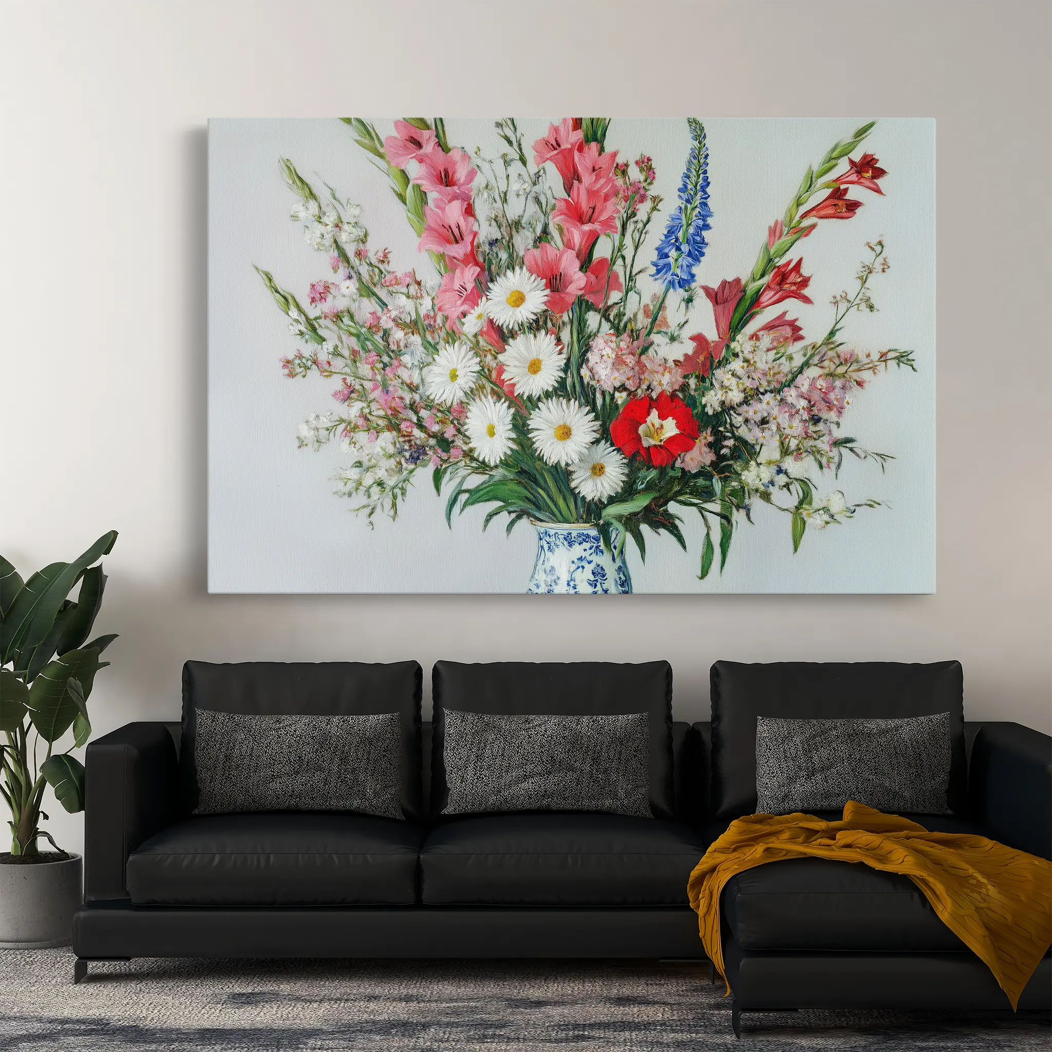 Floral Canvas Wall Art WAD970-F 90 x 60 cm / Stretched on hidden frame