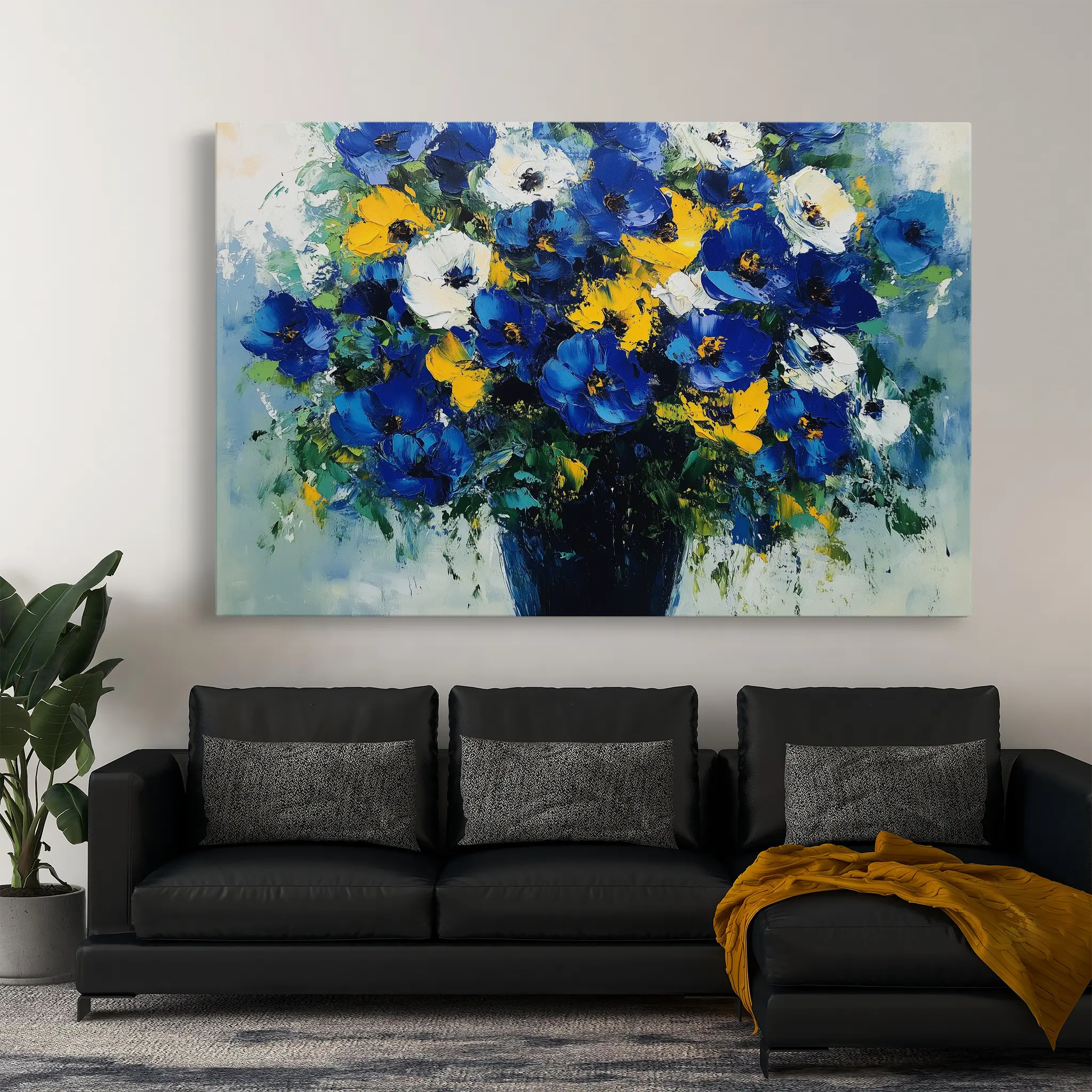 Floral Canvas Wall Art WAD971-F 90 x 60 cm / Stretched on hidden frame