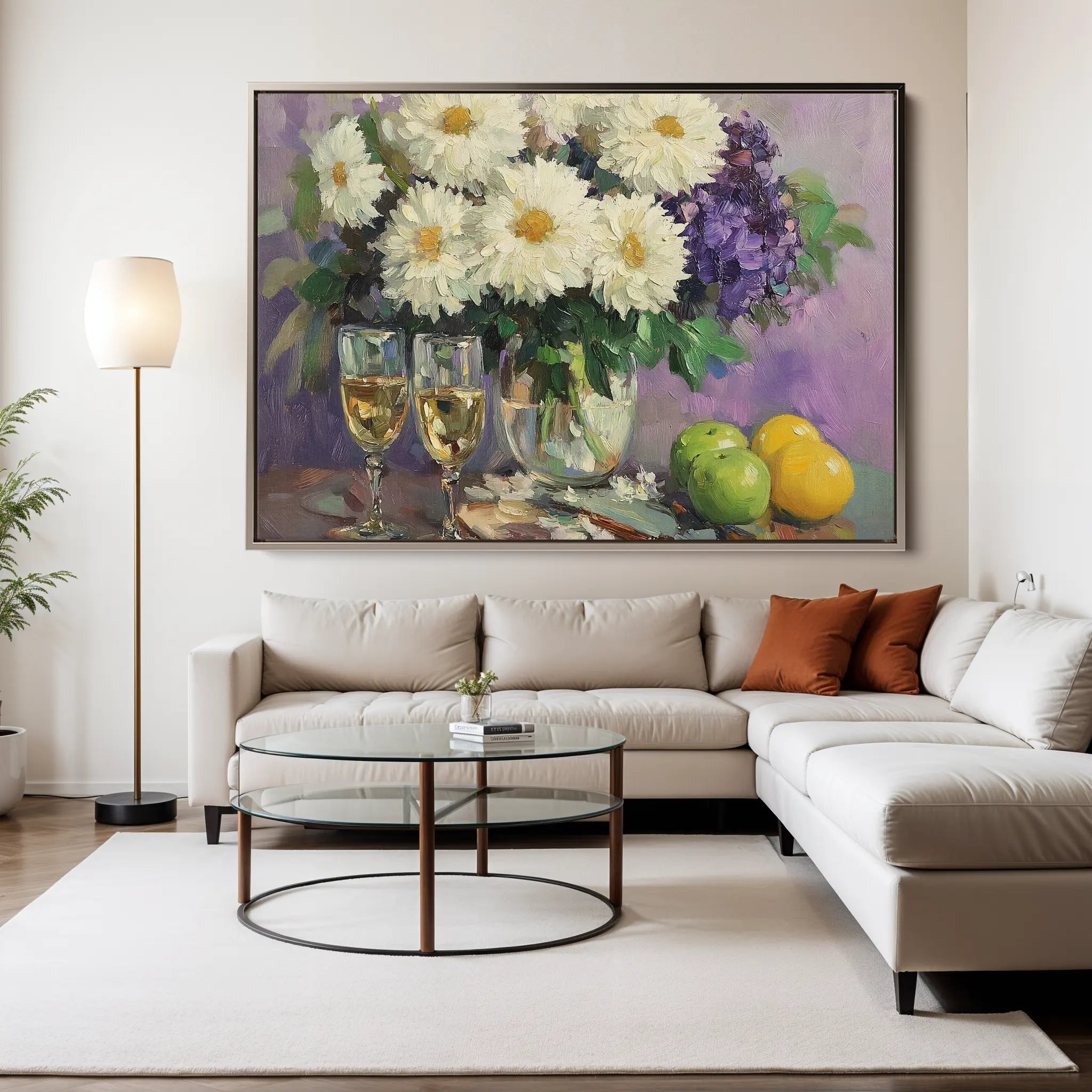 Floral Canvas Wall Art WAD973-F 90 x 60 cm / Stretched on hidden frame