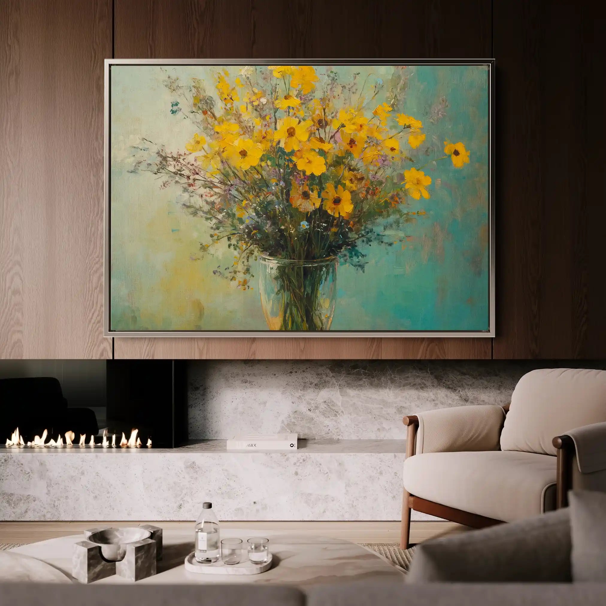 Floral Canvas Wall Art WAD975-F 90 x 60 cm / Stretched on hidden frame