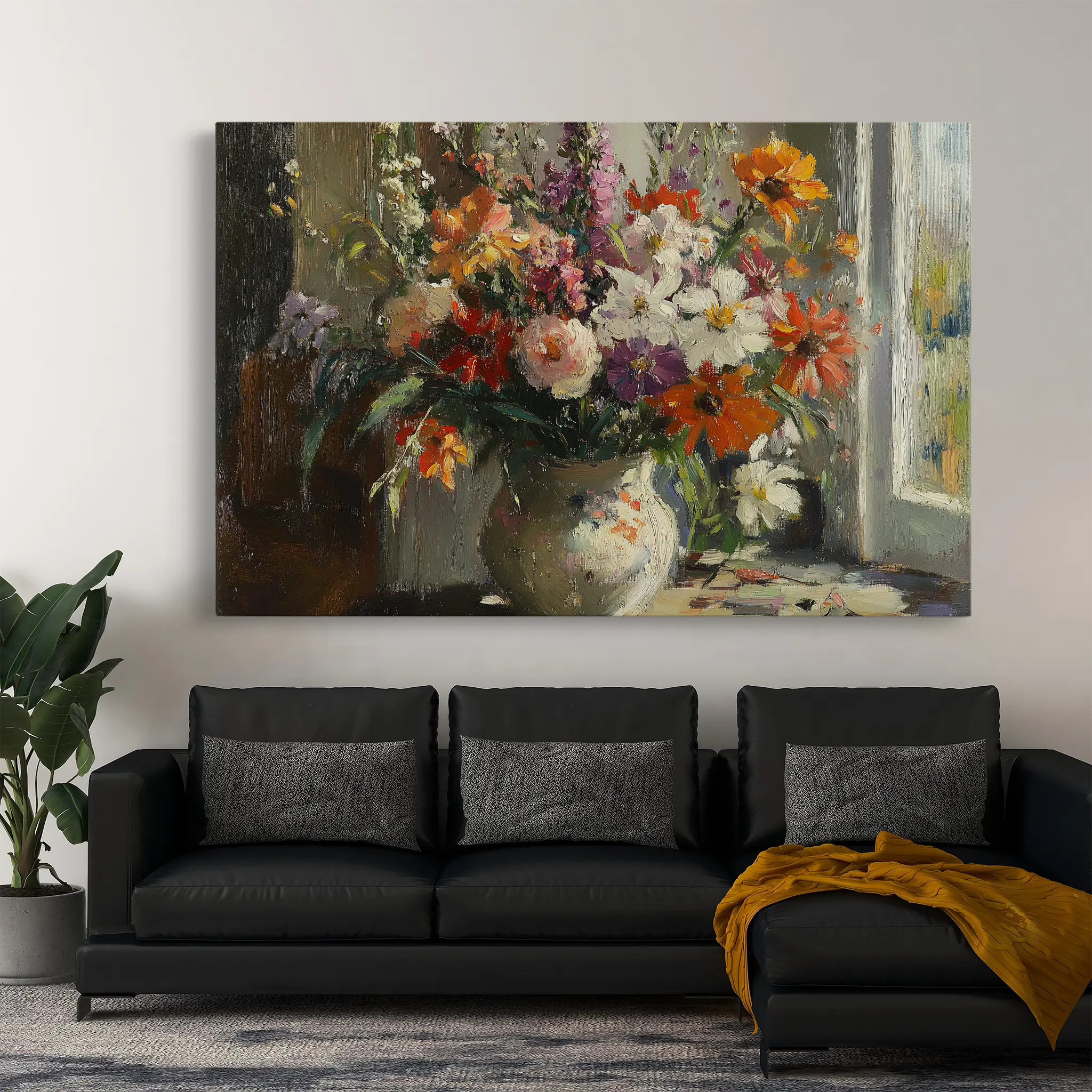 Floral Canvas Wall Art WAD976-F 90 x 60 cm / Stretched on hidden frame