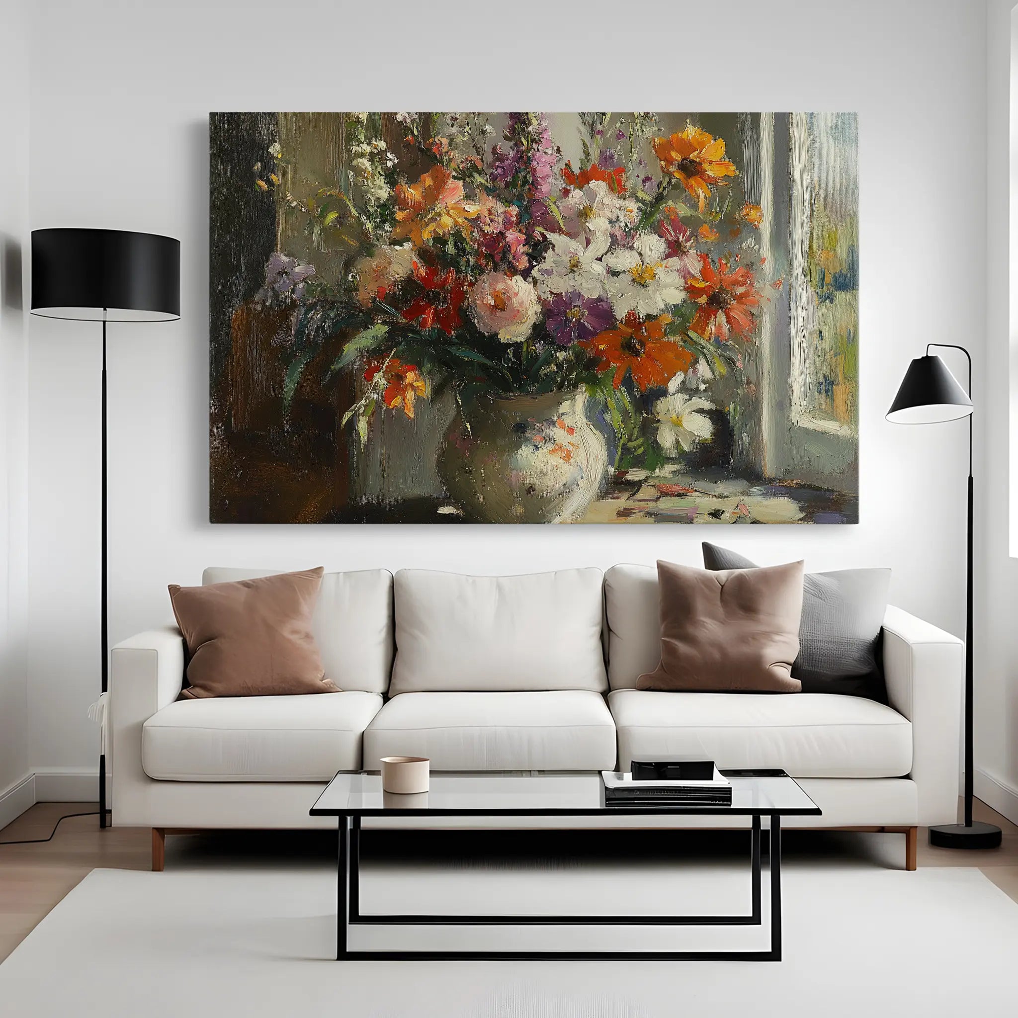 Floral Canvas Wall Art WAD976-F 90 x 60 cm / Stretched on hidden frame