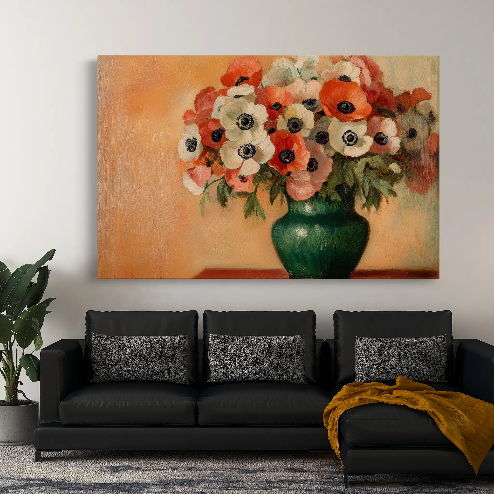 Floral Canvas Wall Art WAD977-F 90 x 60 cm / Stretched on hidden frame