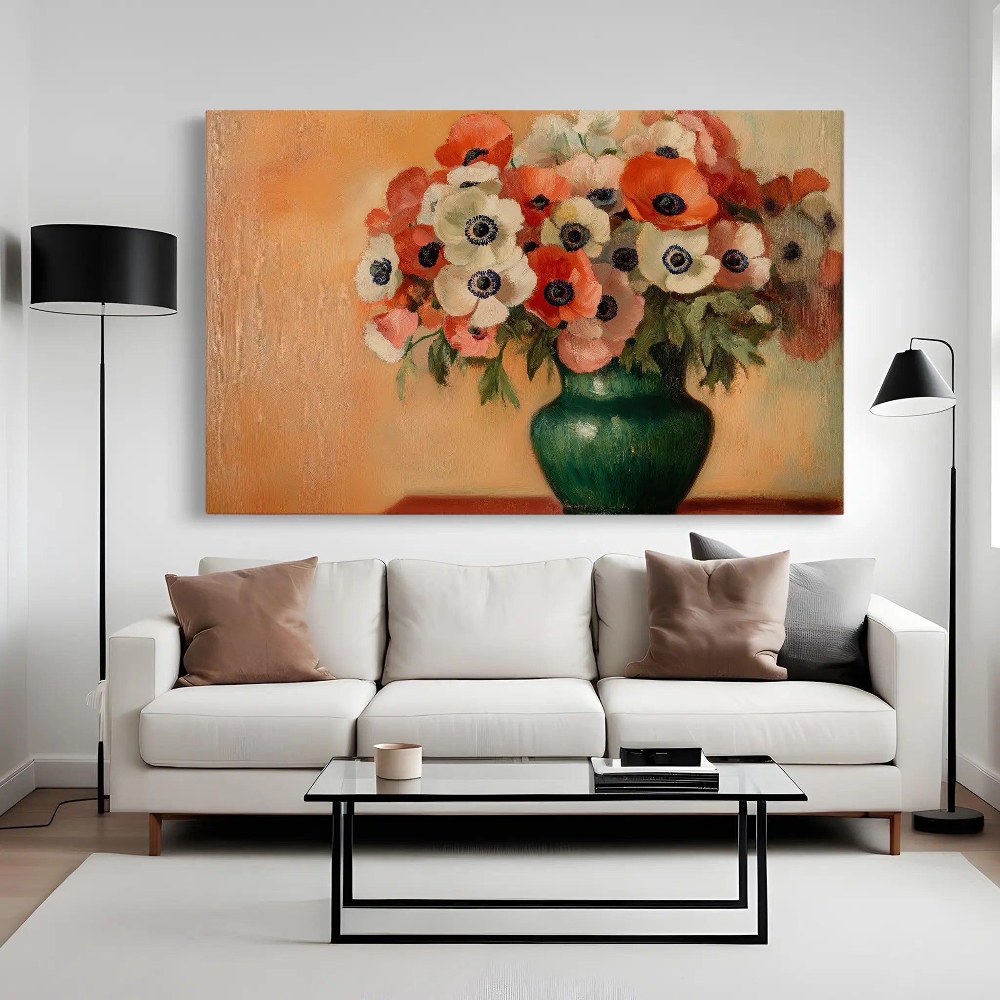 Floral Canvas Wall Art WAD977-F 90 x 60 cm / Stretched on hidden frame