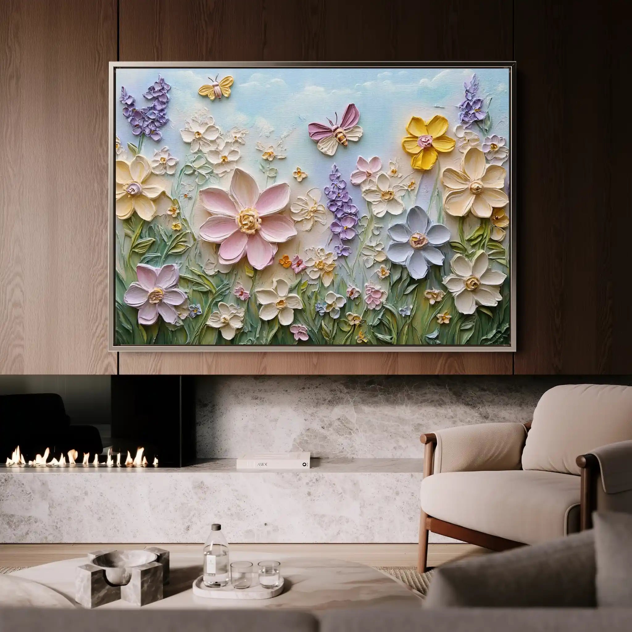 Floral Canvas Wall Art WAD980-F 90 x 60 cm / Stretched on hidden frame